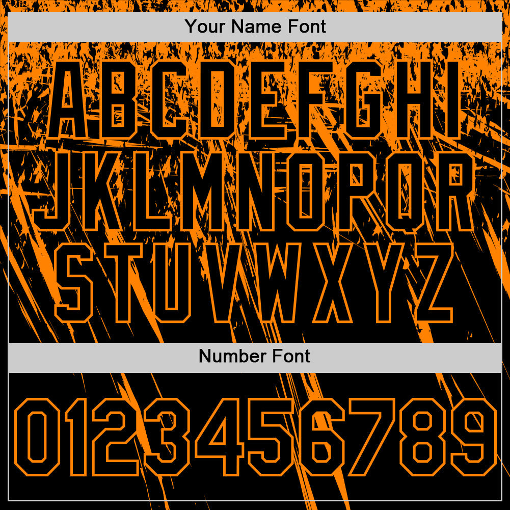 Custom Black Bay Orange Distressed Scratch Brush Stroke Authentic Baseball Jersey