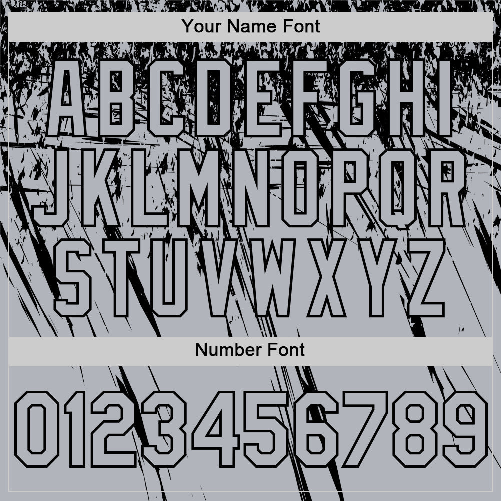 Custom Gray Black Distressed Scratch Brush Stroke Authentic Baseball Jersey