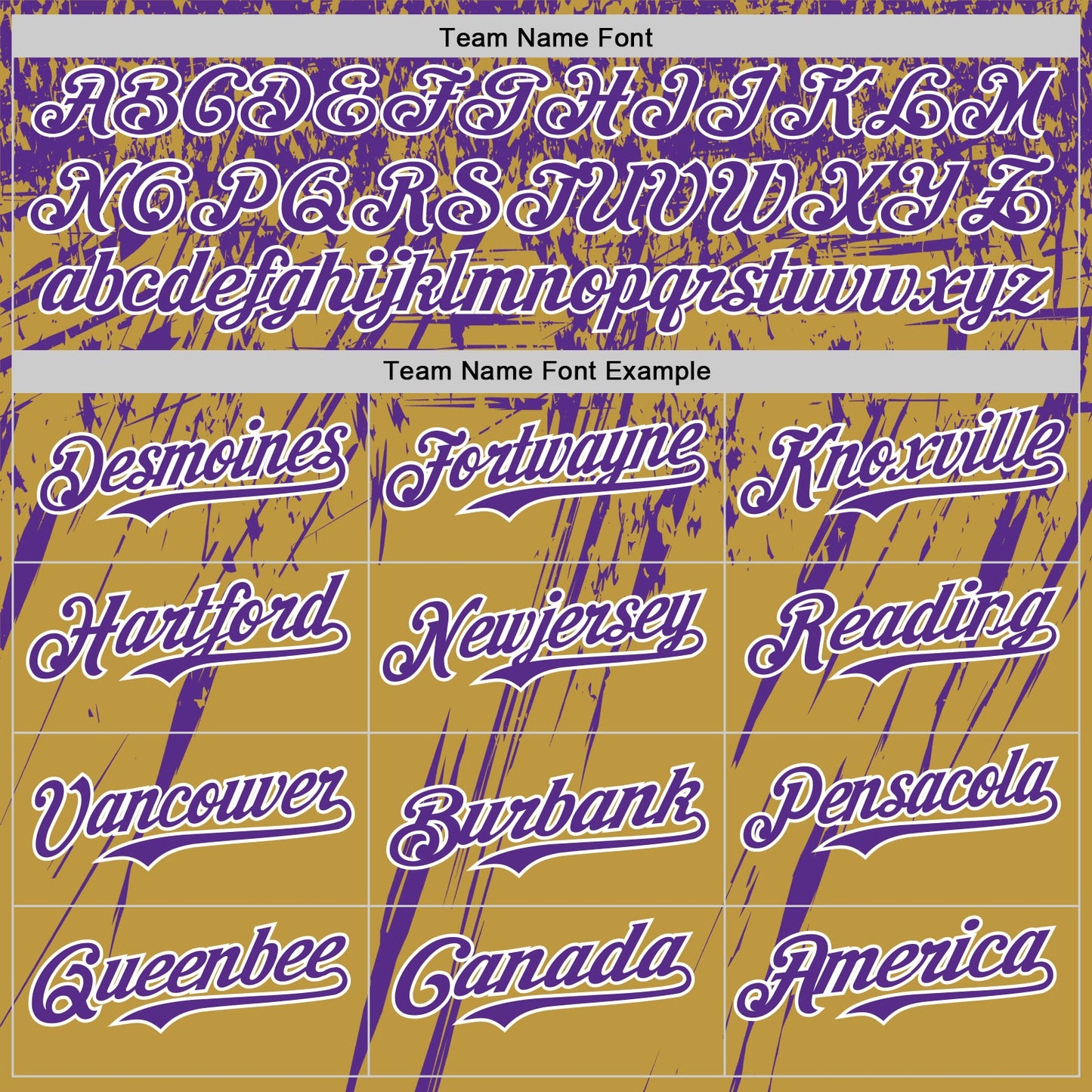 Custom Old Gold Purple-White Distressed Scratch Brush Stroke Authentic Baseball Jersey