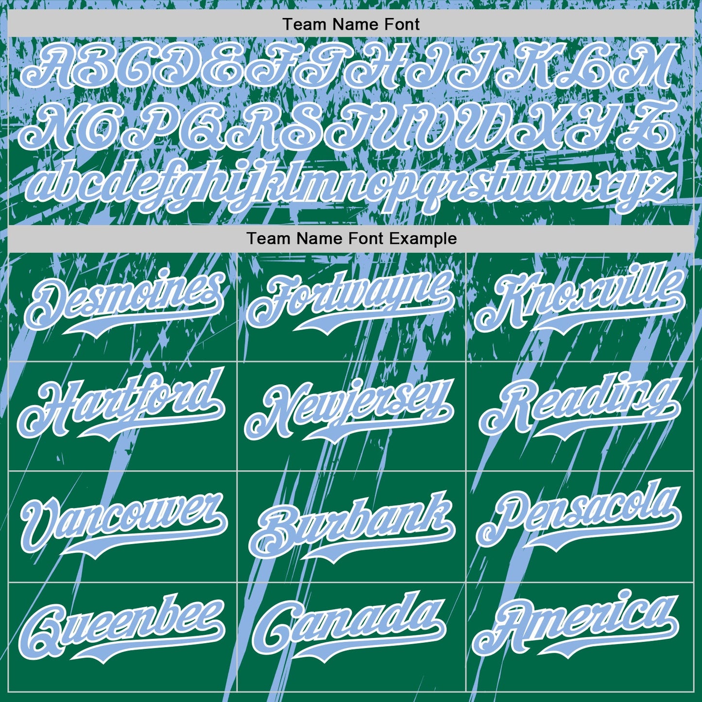 Custom Kelly Green Light Blue-White Distressed Scratch Brush Stroke Authentic Baseball Jersey