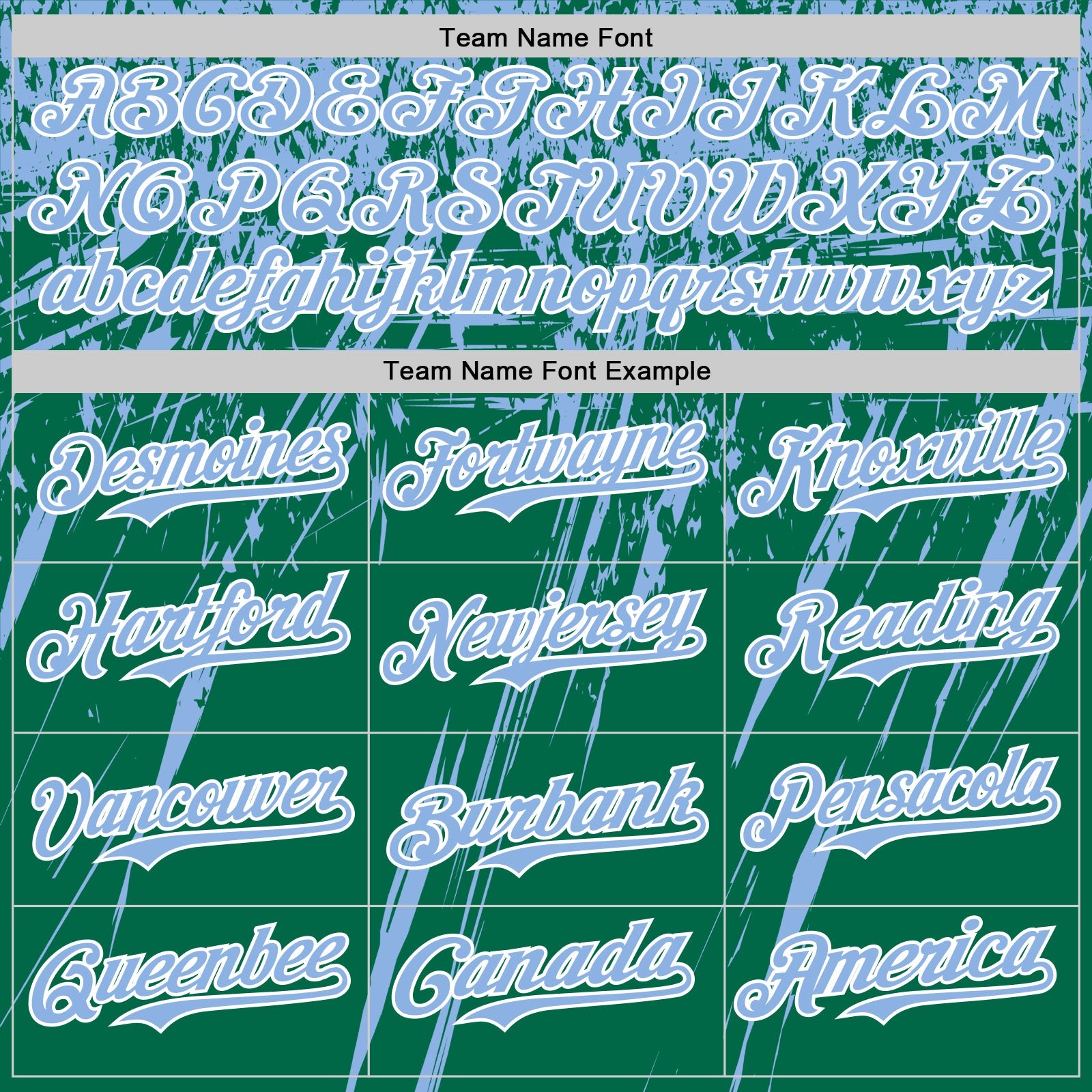 Custom Kelly Green Light Blue-White Distressed Scratch Brush Stroke Authentic Baseball Jersey