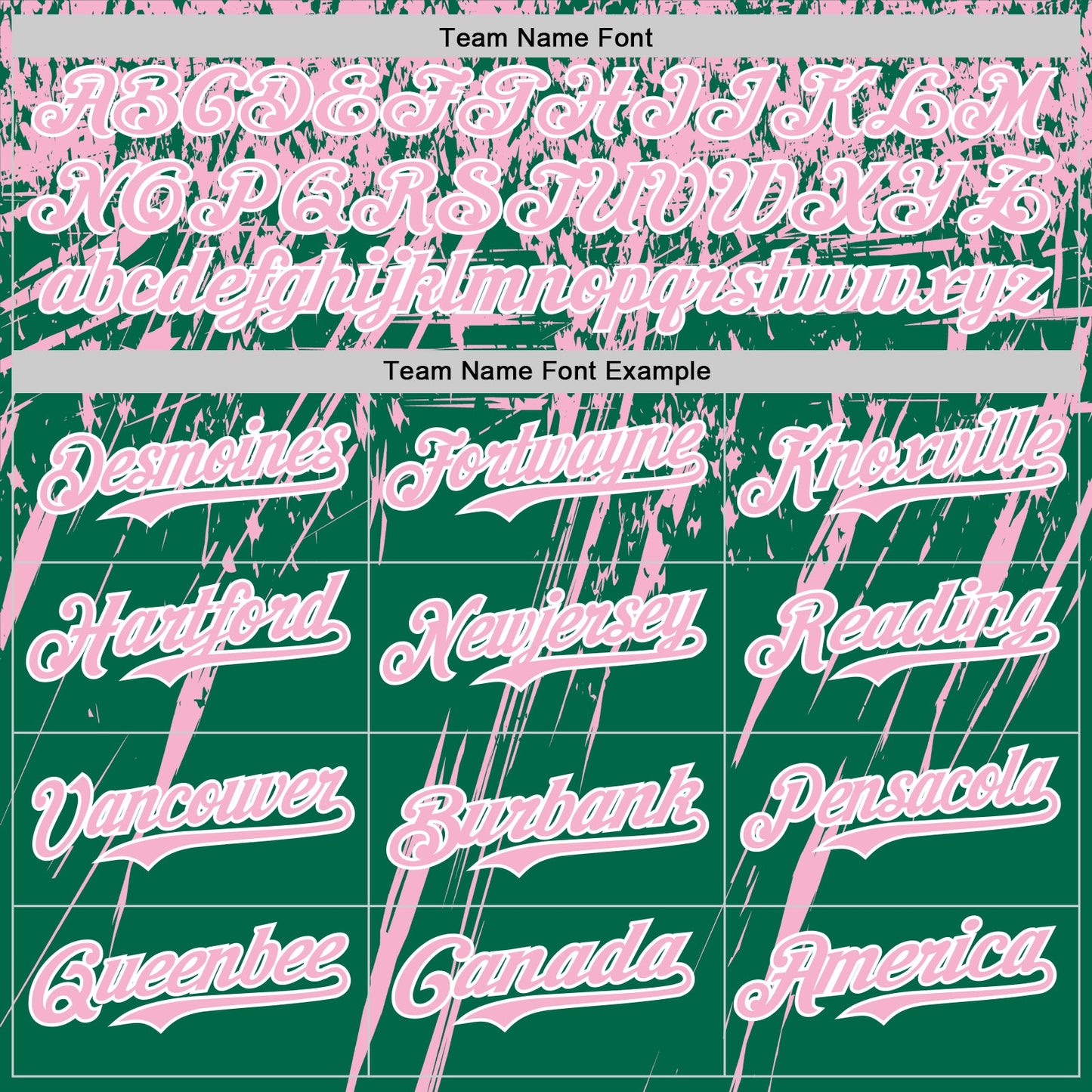 Custom Kelly Green Light Pink-White Distressed Scratch Brush Stroke Authentic Baseball Jersey