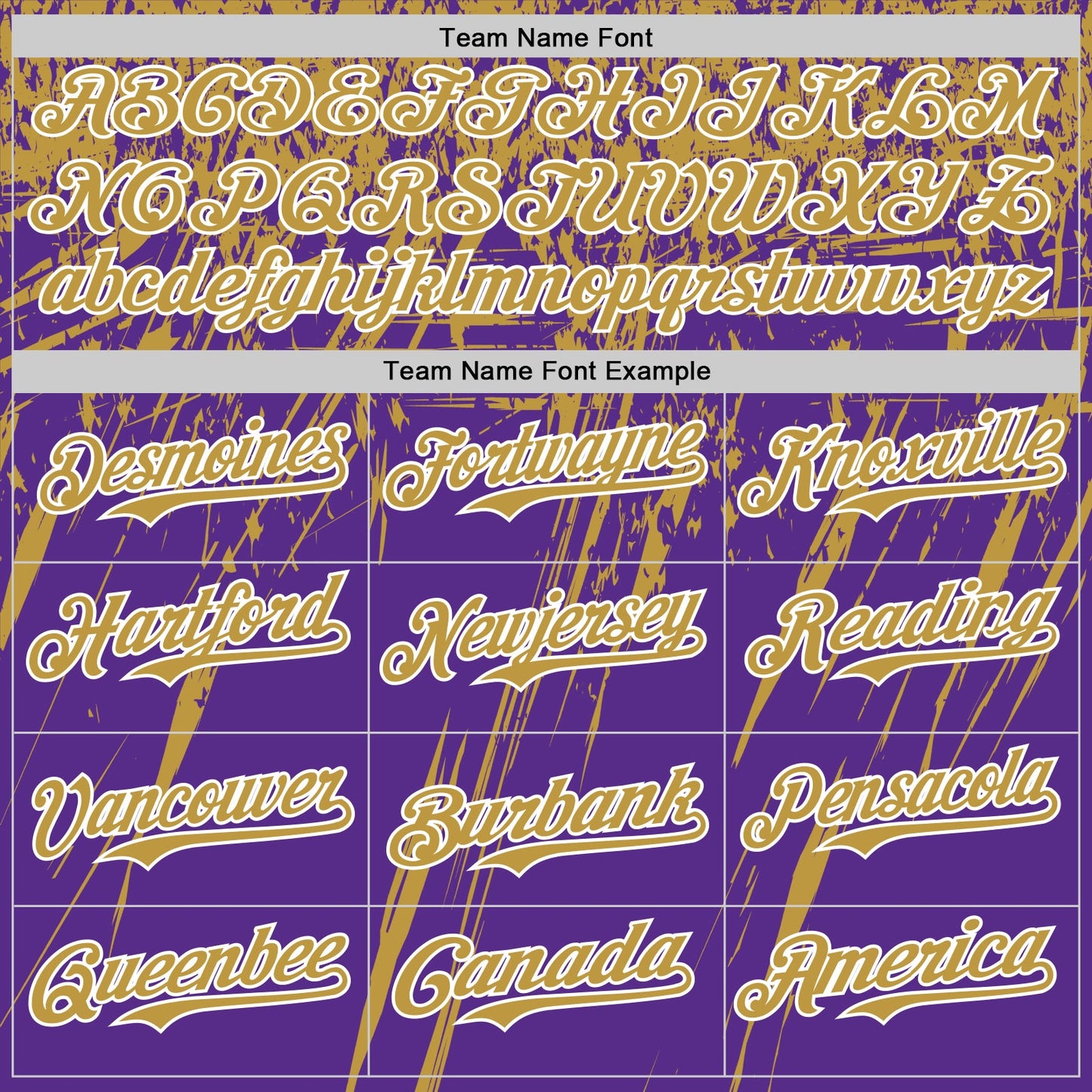 Custom Purple Old Gold-White Distressed Scratch Brush Stroke Authentic Baseball Jersey