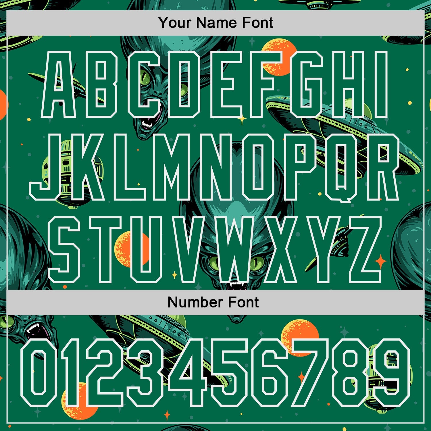 Custom Kelly Green White Alien UFO Space Authentic Baseball Jersey