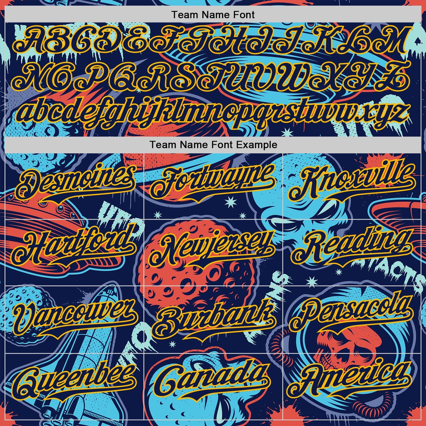 Custom Navy Gold Alien UFO Space Authentic Baseball Jersey