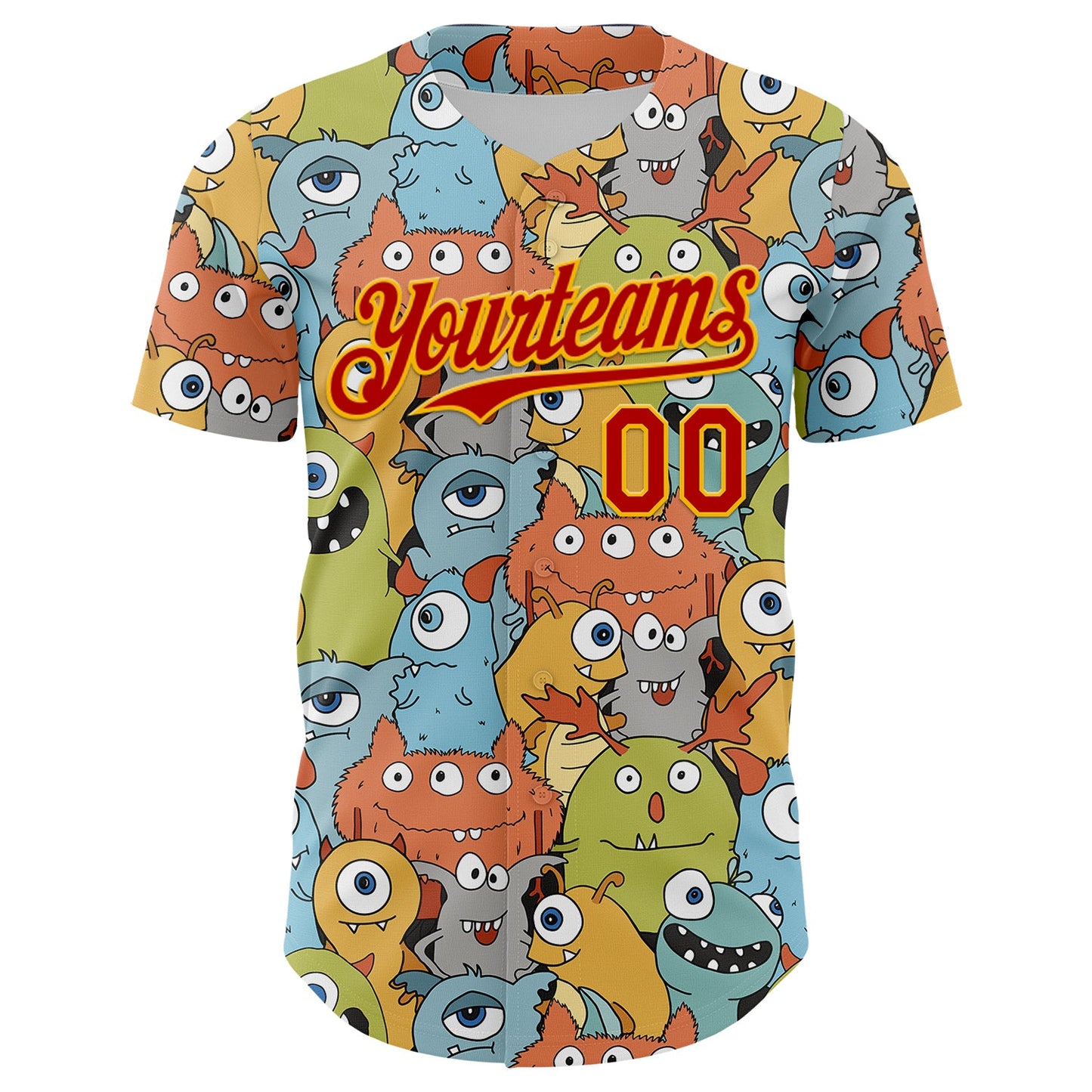 Custom White Red-Gold Alien Monster Mash Authentic Baseball Jersey