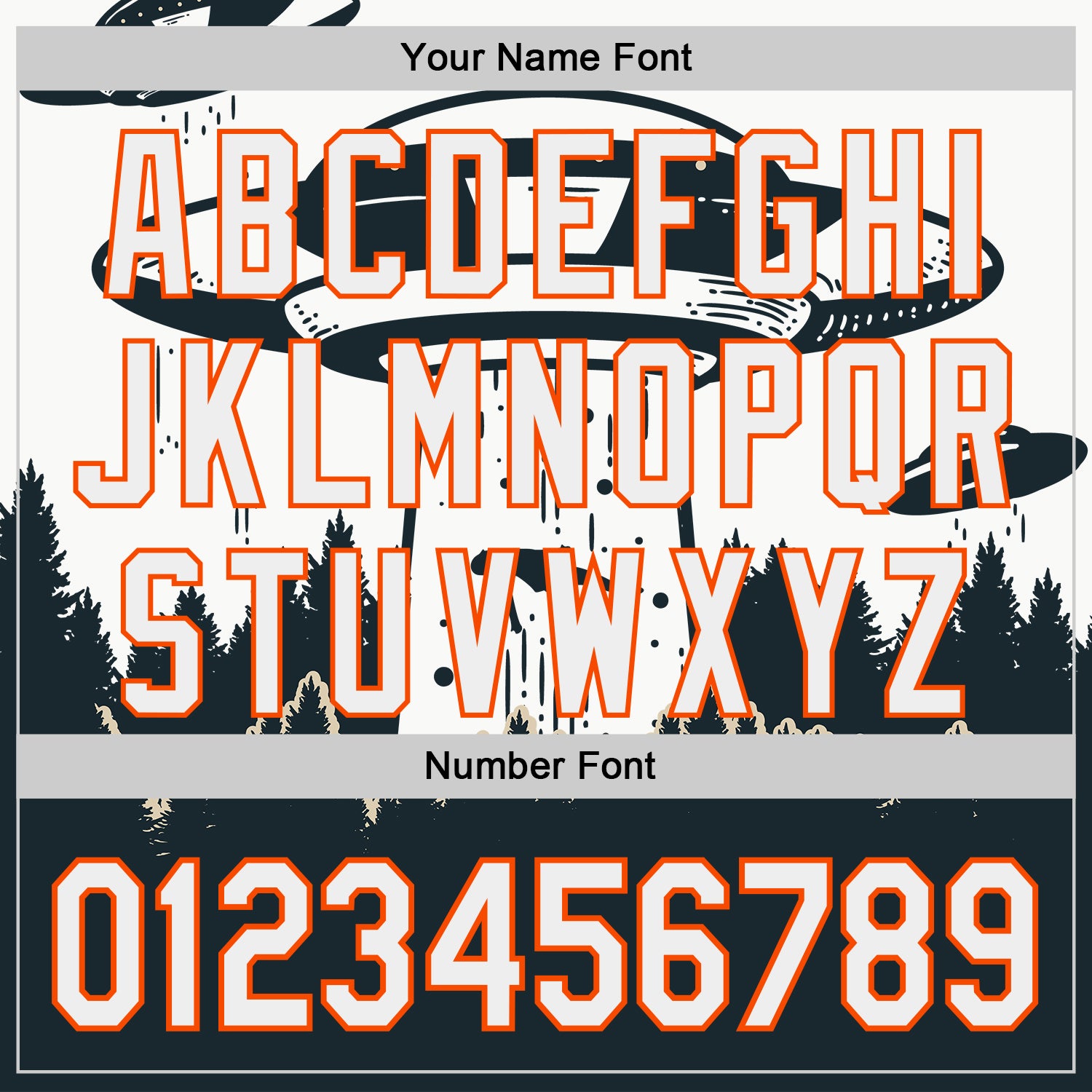 Custom White Orange-Black UFO Alien Abduction Authentic Baseball Jersey