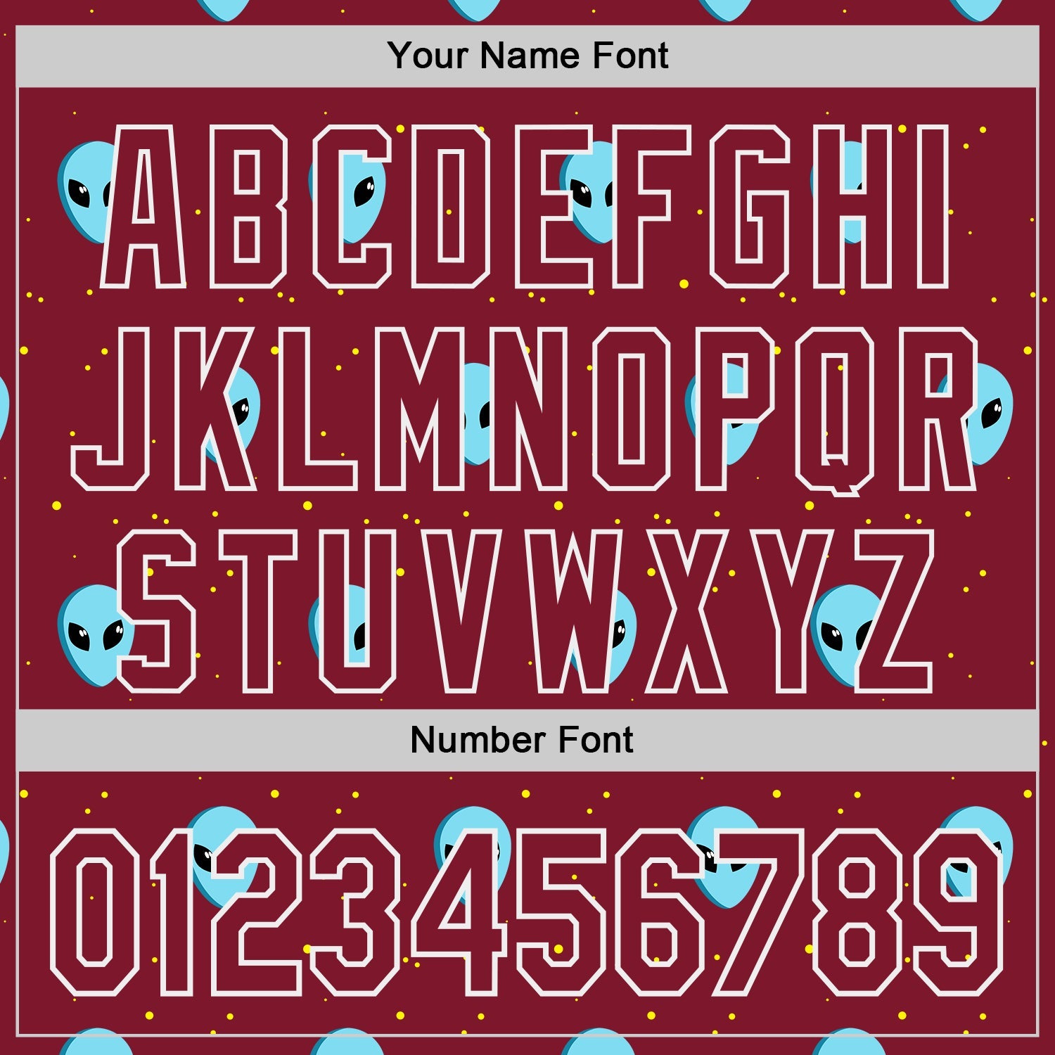 Custom Crimson White Cartoon Alien Galaxy Authentic Baseball Jersey