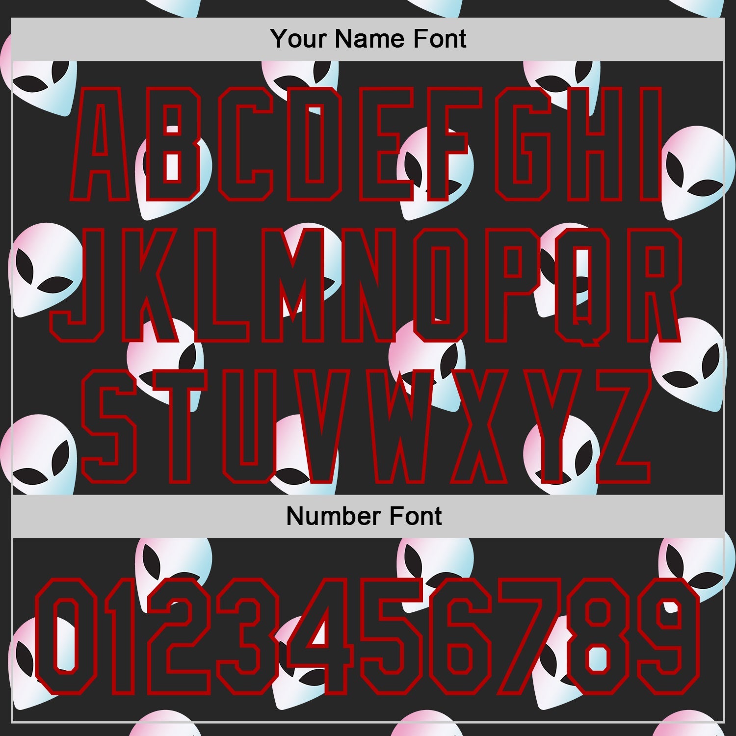 Custom Black Red Cartoon Alien Authentic Baseball Jersey