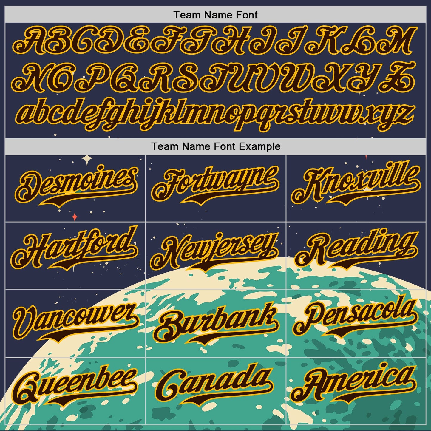 Custom Navy Brown-Gold Alien UFO Psychedelic Galaxy Authentic Baseball Jersey