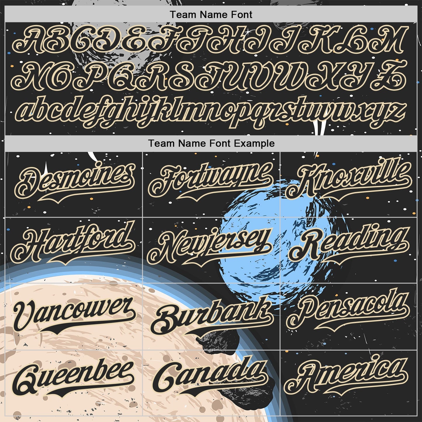 Custom Black Cream Alien Space Meteor UFO Galaxy Authentic Baseball Jersey