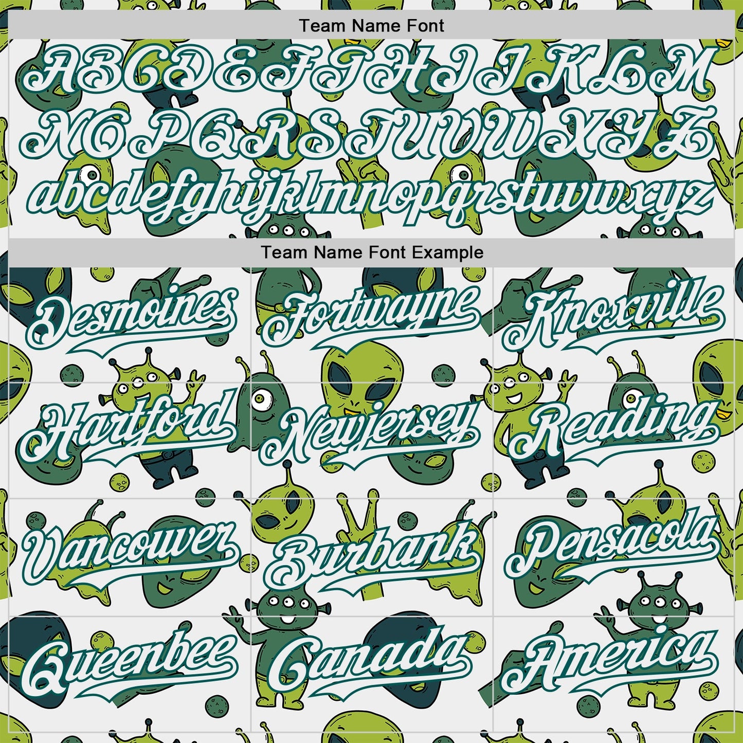Custom White Midnight Green Cartoon Alien Authentic Baseball Jersey