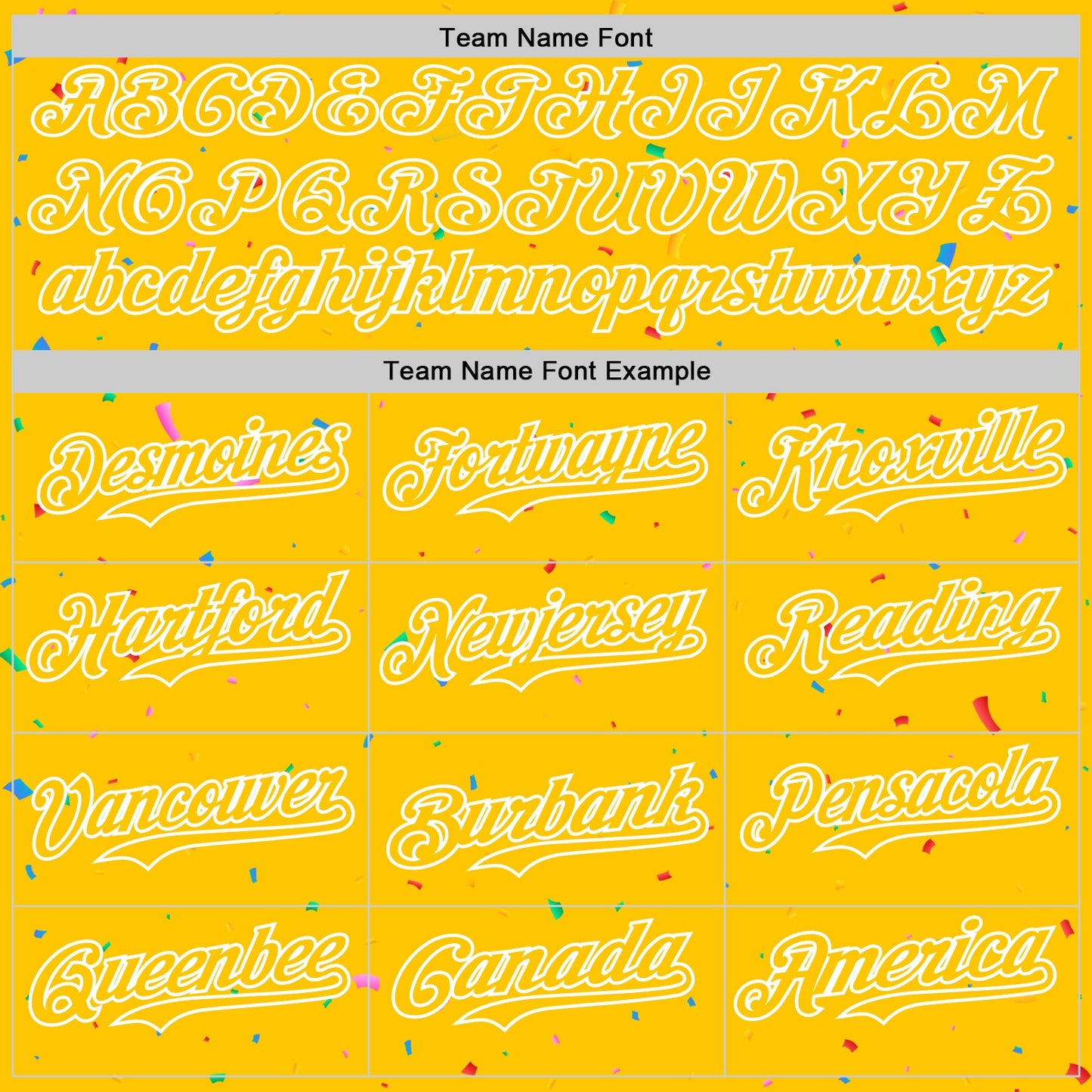 Custom Yellow White 3D Pattern Design Confetti Colorful Speckle Authentic Baseball Jersey