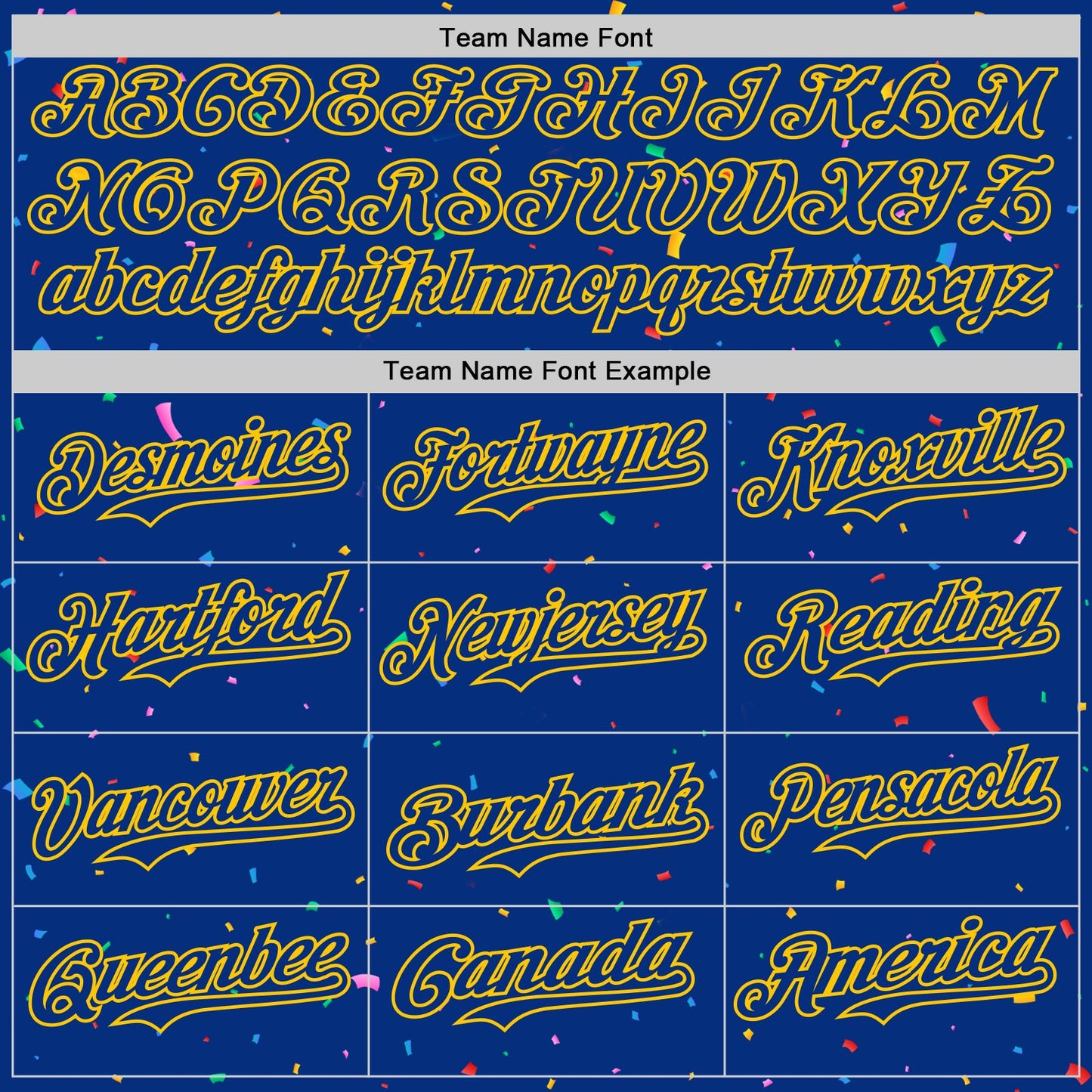 Custom Royal Yellow 3D Pattern Design Confetti Colorful Speckle Authentic Baseball Jersey