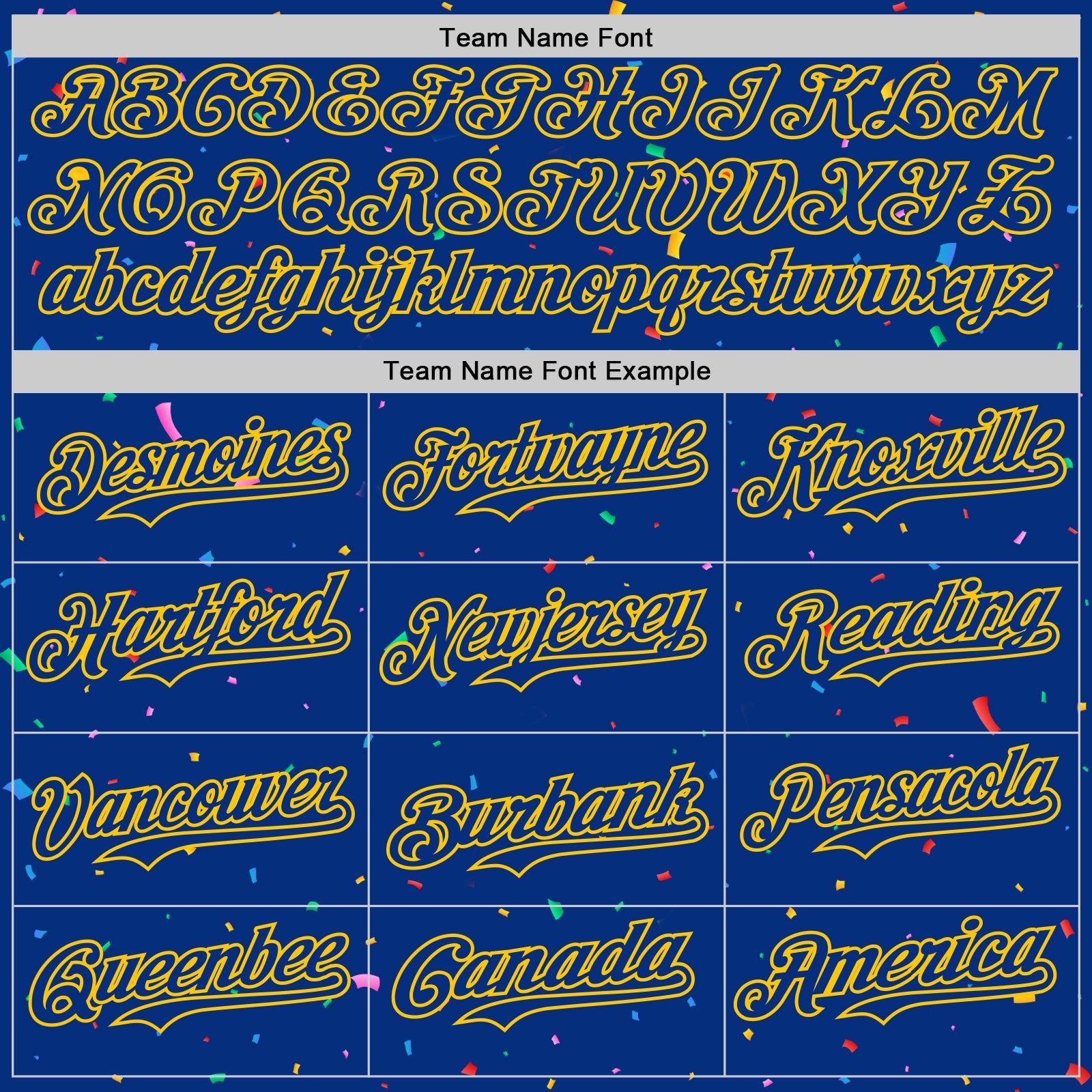 Custom Royal Yellow 3D Pattern Design Confetti Colorful Speckle Authentic Baseball Jersey