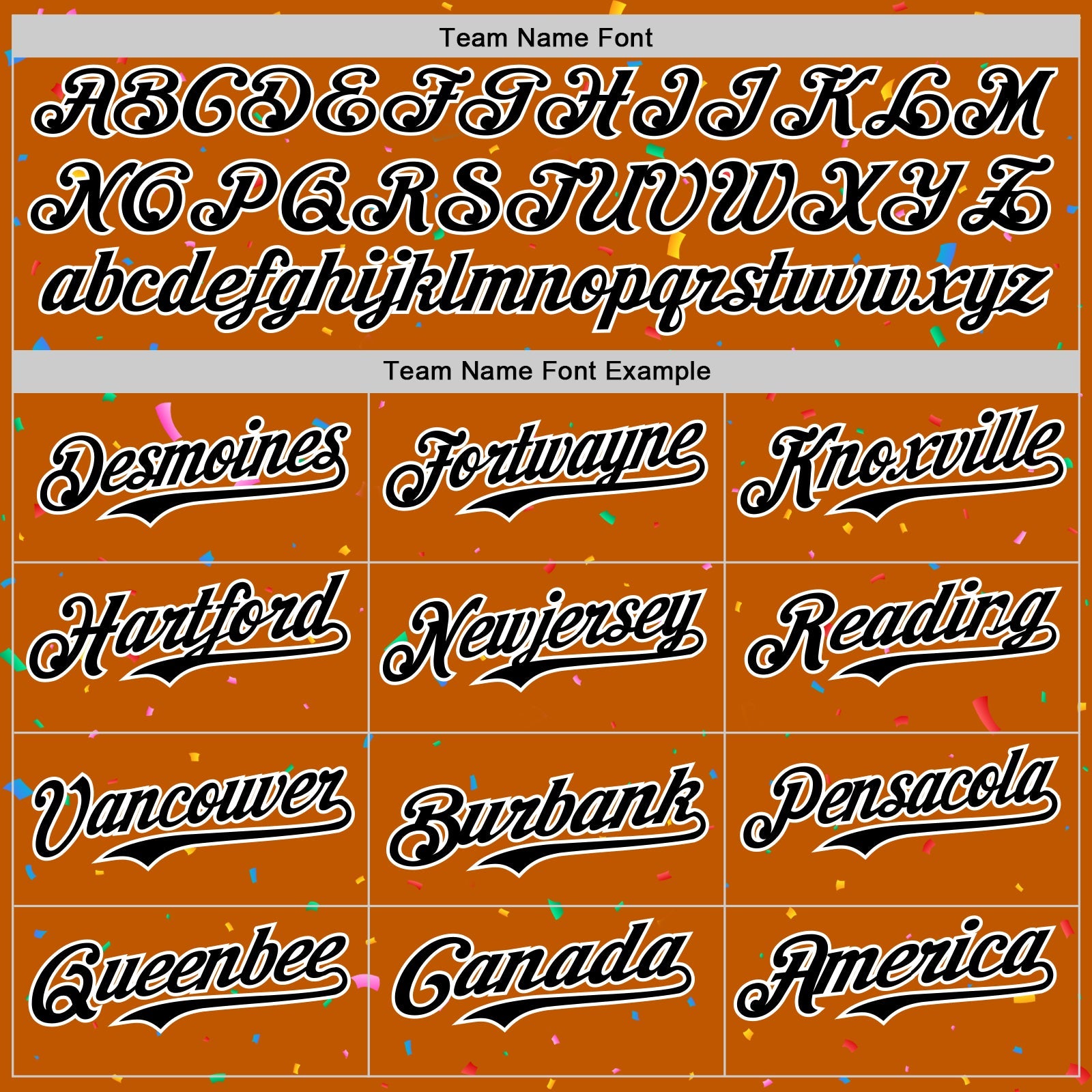 Custom Texas Orange Black-White 3D Pattern Design Confetti Colorful Speckle Authentic Baseball Jersey