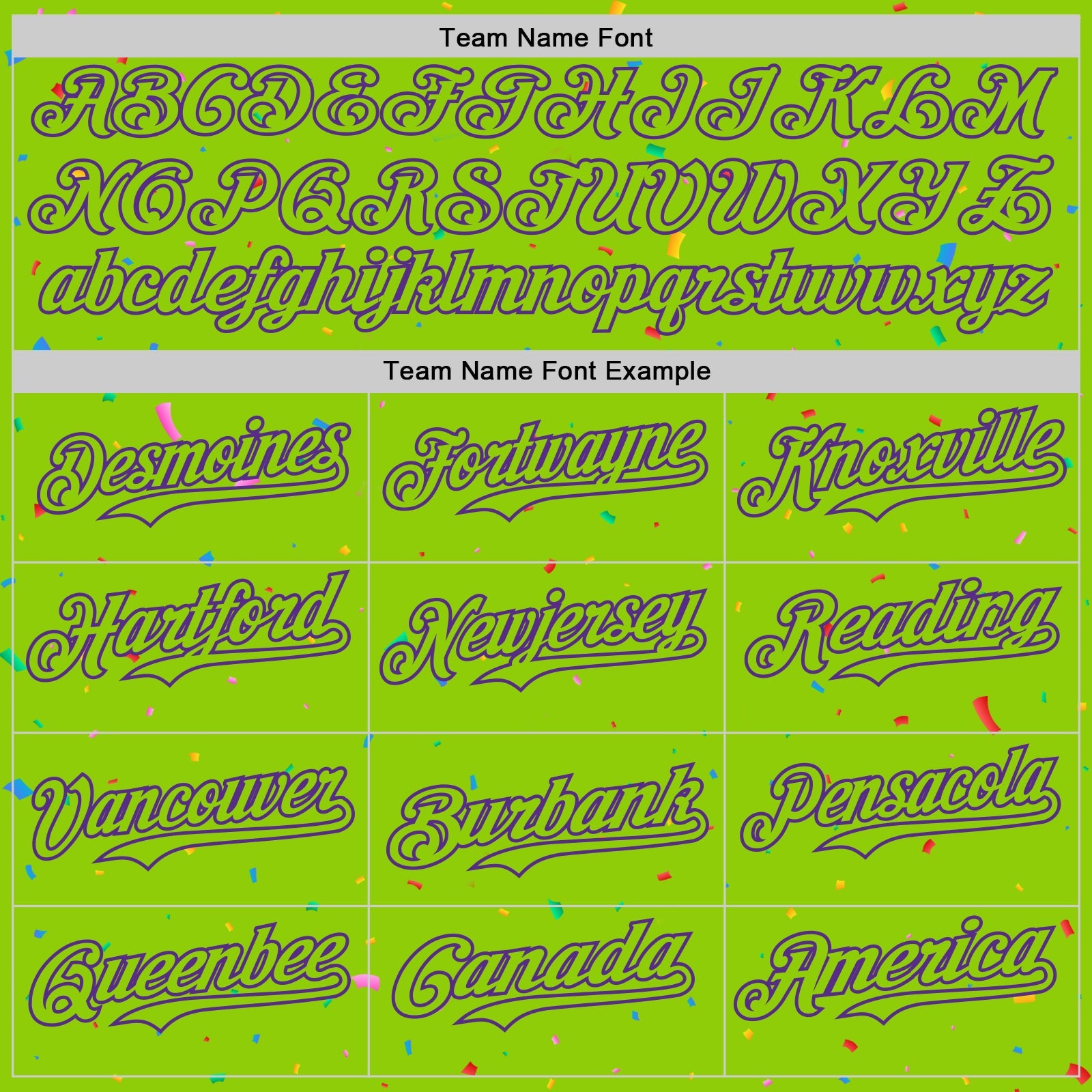 Custom Neon Green Purple 3D Pattern Design Confetti Colorful Speckle Authentic Baseball Jersey