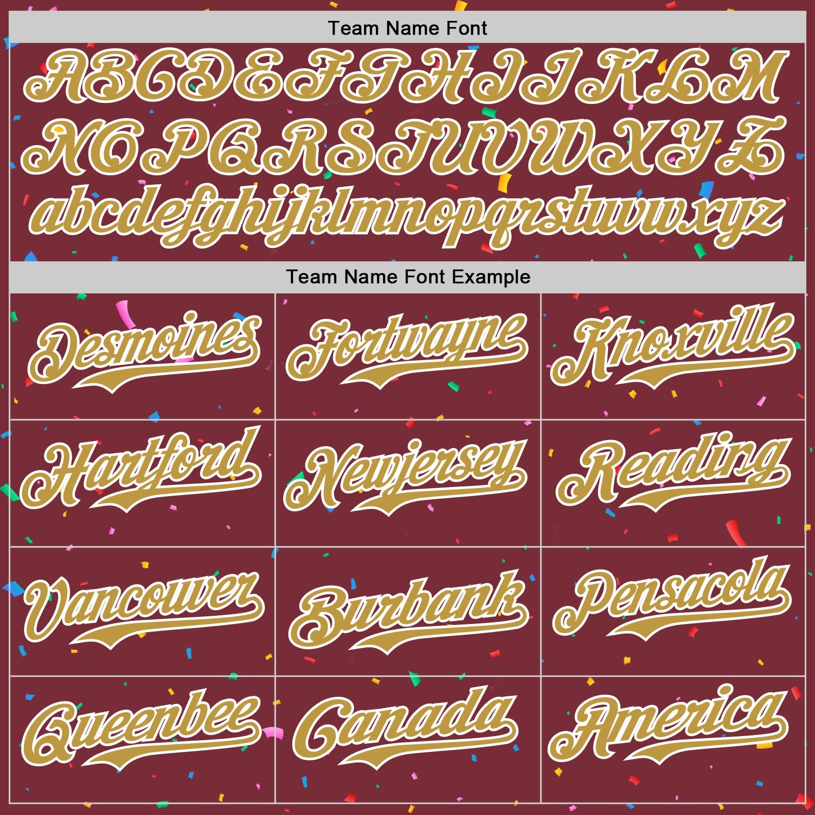 Custom Burgundy Old Gold-White 3D Pattern Design Confetti Colorful Speckle Authentic Baseball Jersey