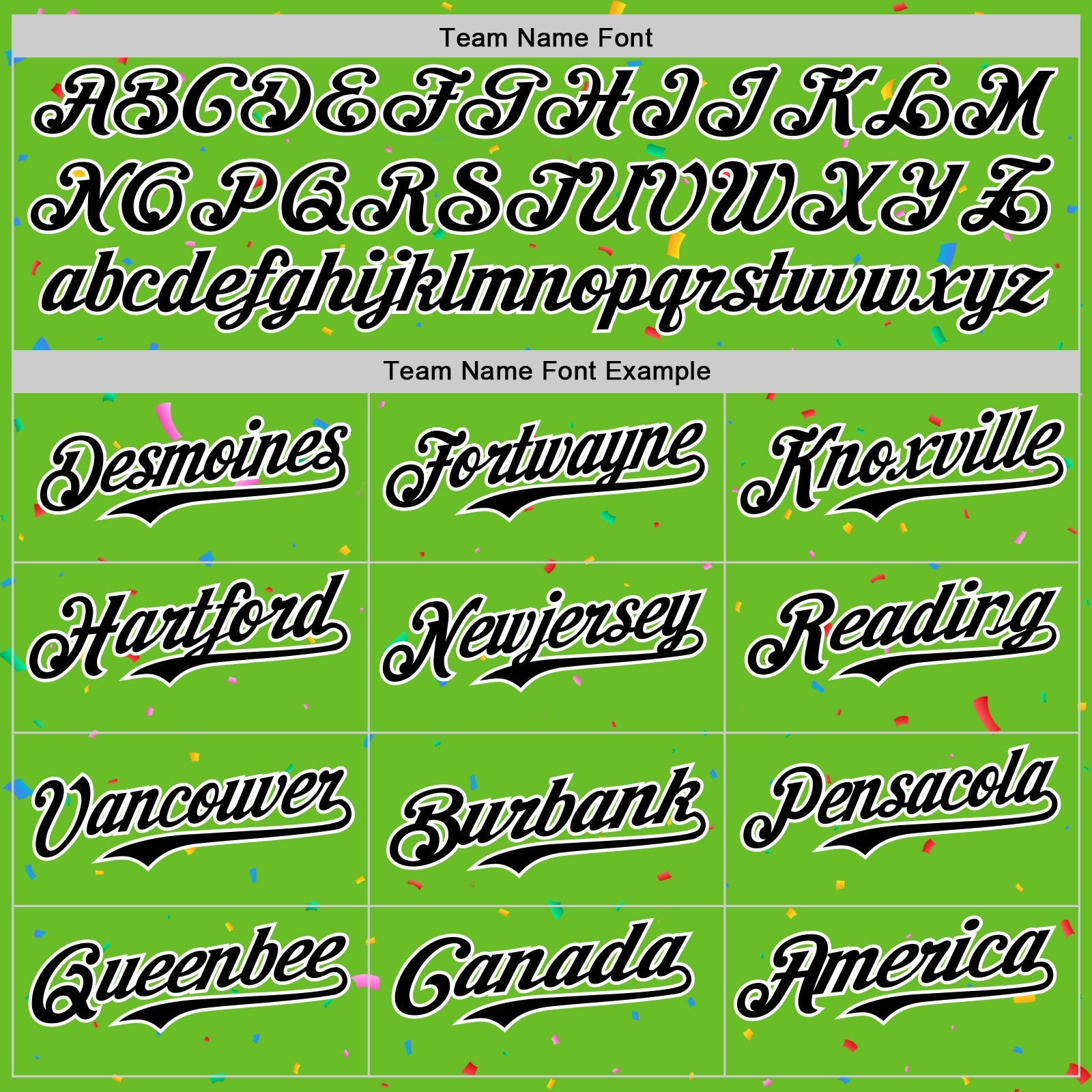 Custom Aurora Green Black-White 3D Pattern Design Confetti Colorful Speckle Authentic Baseball Jersey