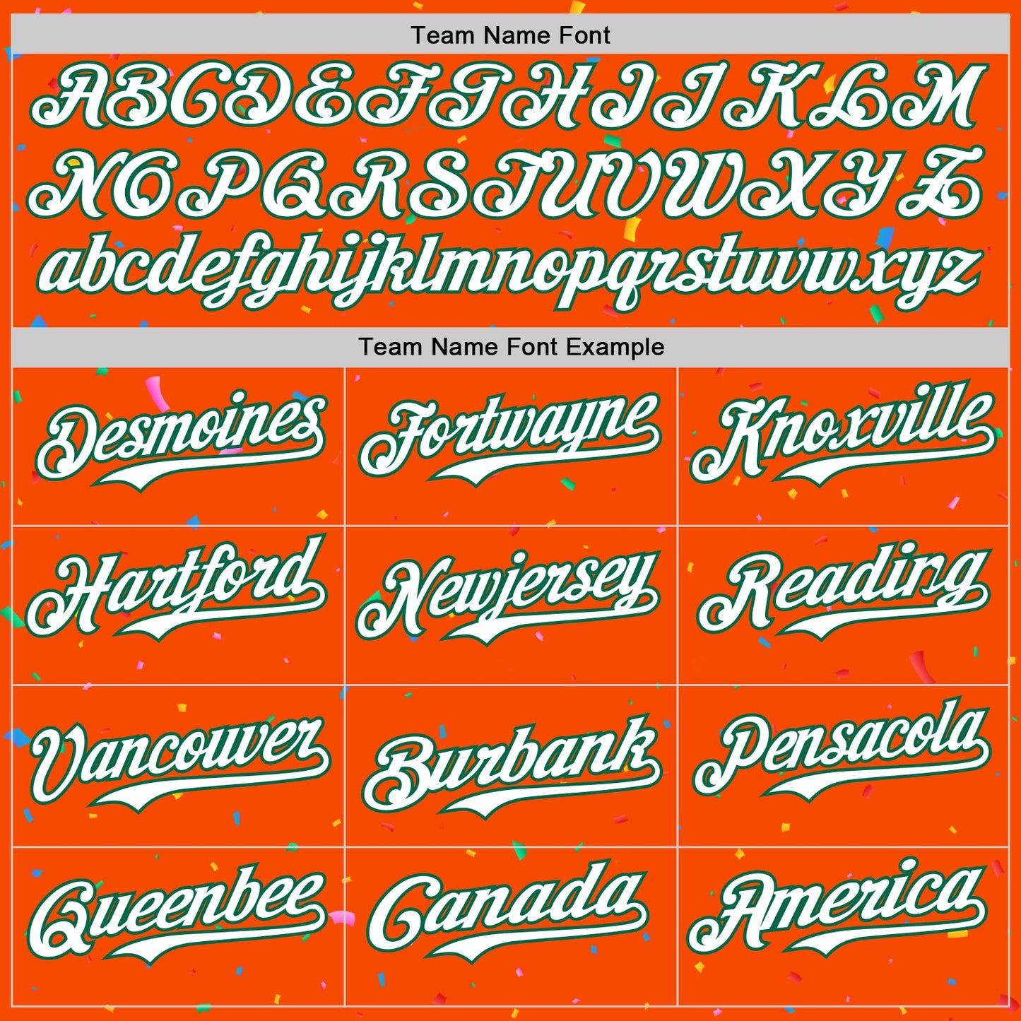 Custom Orange White-Kelly Green 3D Pattern Design Confetti Colorful Speckle Authentic Baseball Jersey