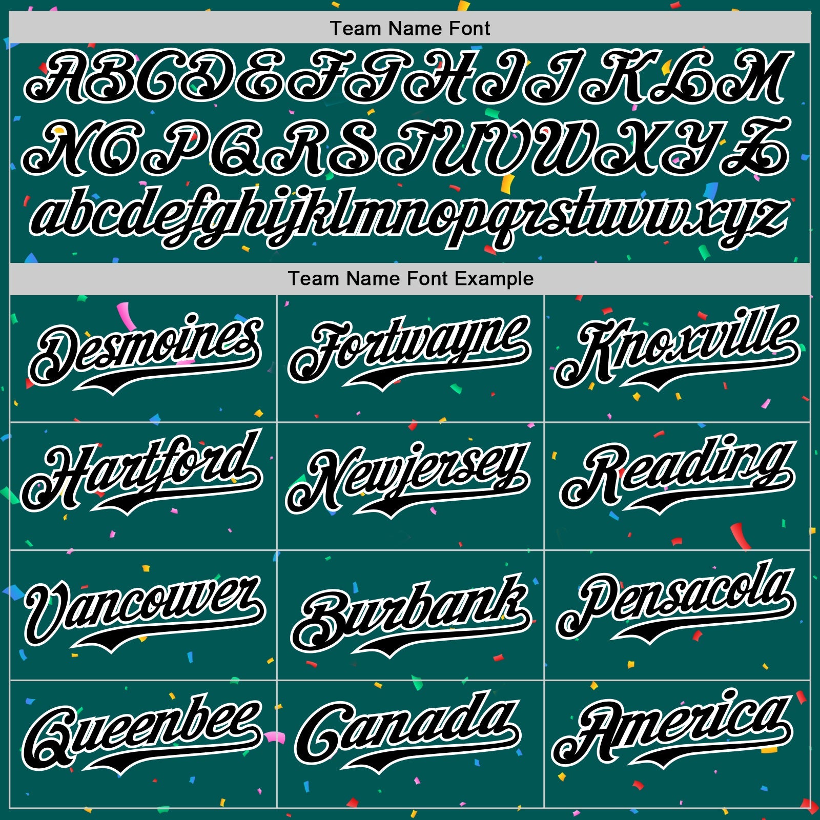 Custom Midnight Green Black-White 3D Pattern Design Confetti Colorful Speckle Authentic Baseball Jersey