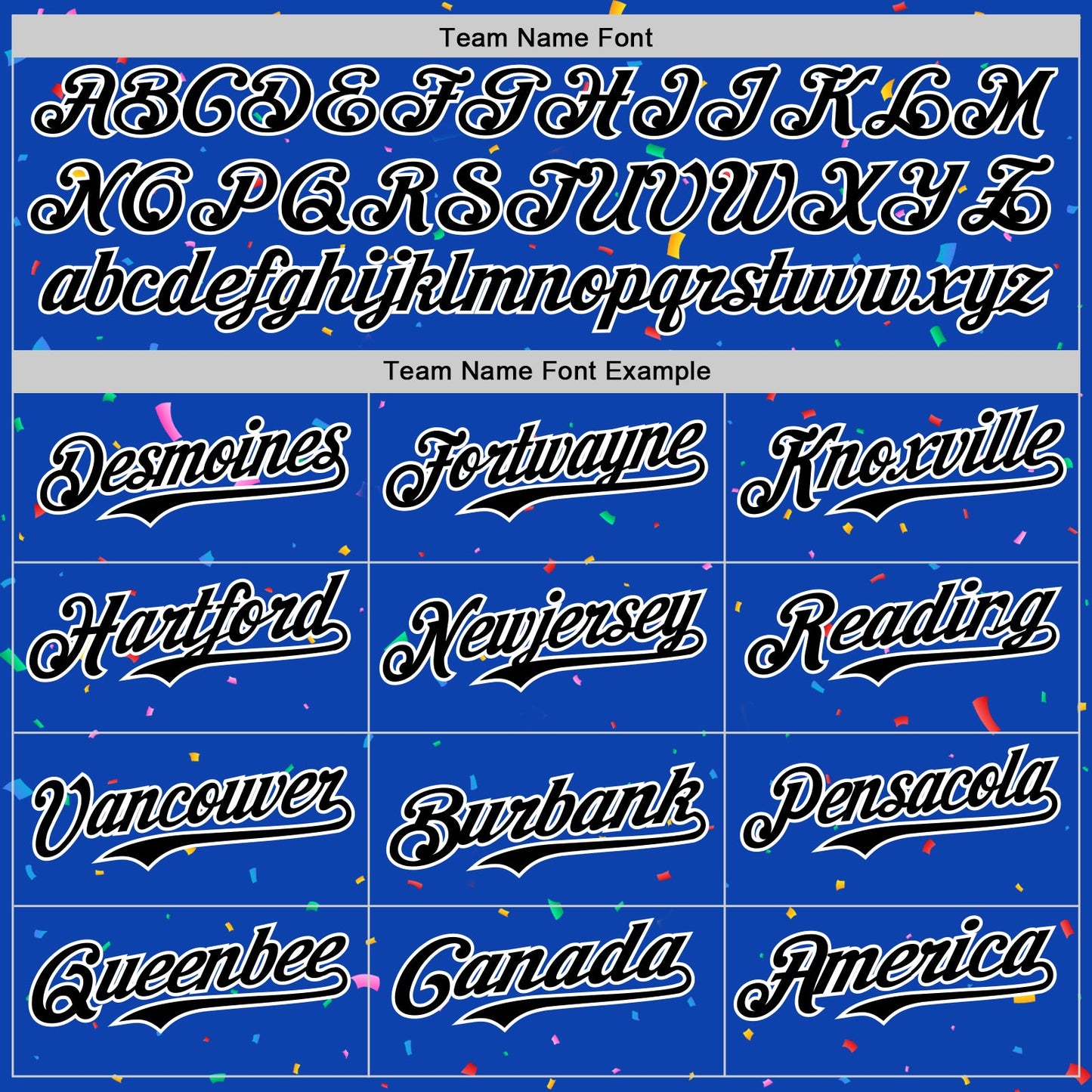 Custom Thunder Blue Black-White 3D Pattern Design Confetti Colorful Speckle Authentic Baseball Jersey