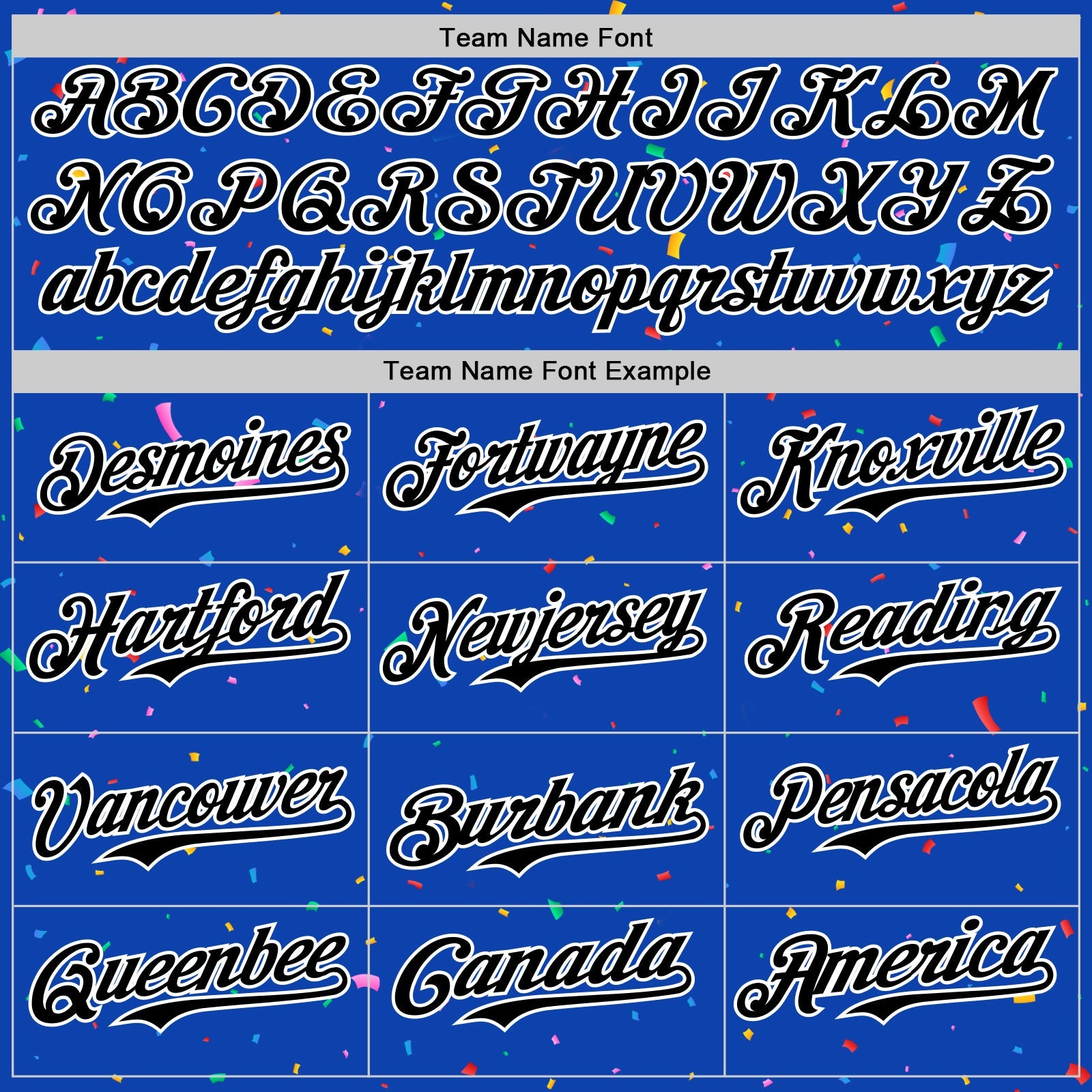 Custom Thunder Blue Black-White 3D Pattern Design Confetti Colorful Speckle Authentic Baseball Jersey