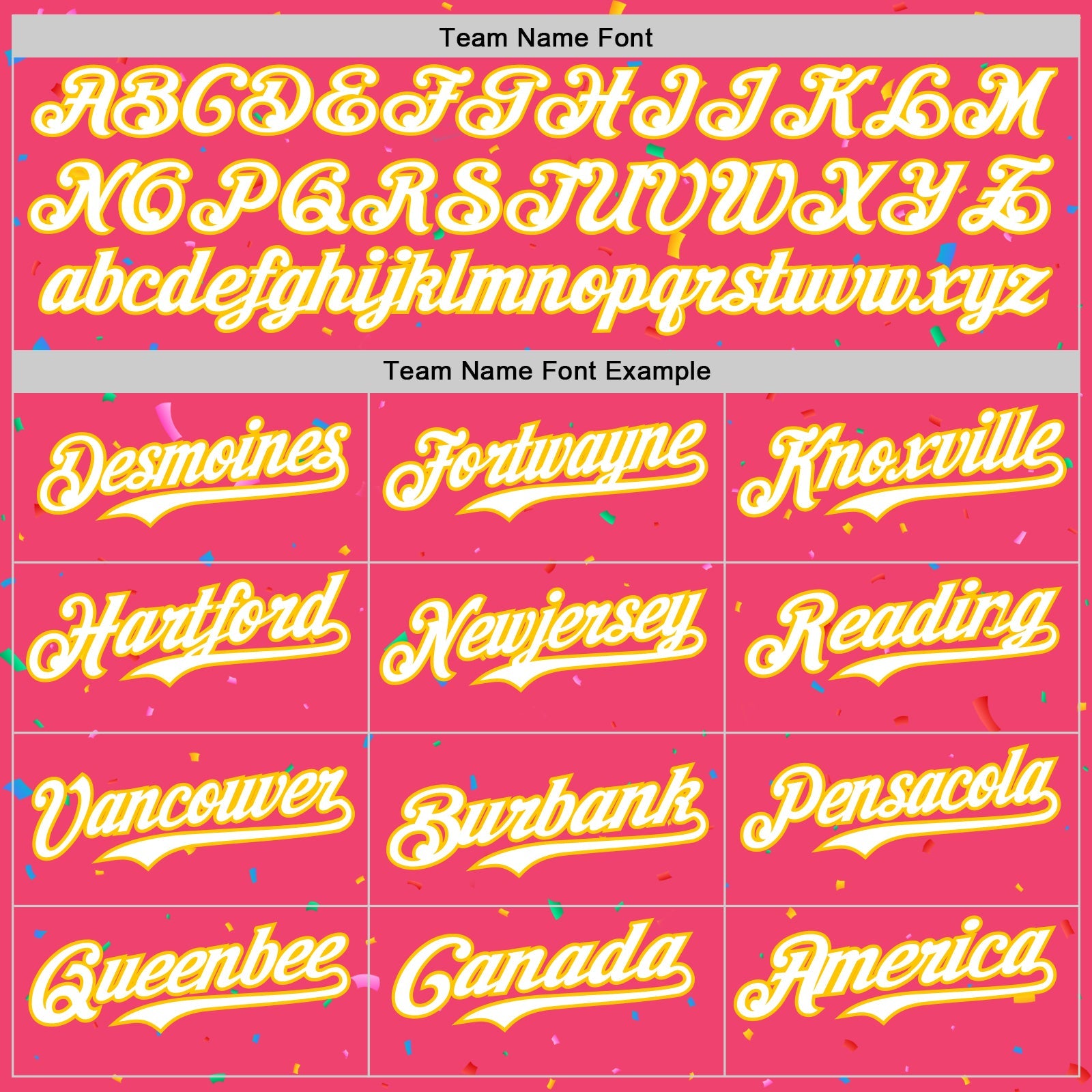 Custom Neon Pink White-Yellow 3D Pattern Design Confetti Colorful Speckle Authentic Baseball Jersey