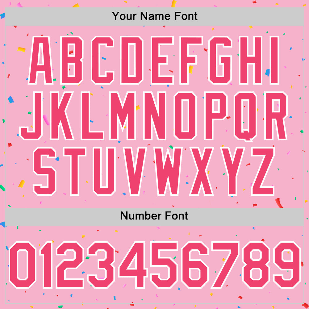 Custom Light Pink Neon Pink-White 3D Pattern Design Confetti Colorful Speckle Authentic Baseball Jersey