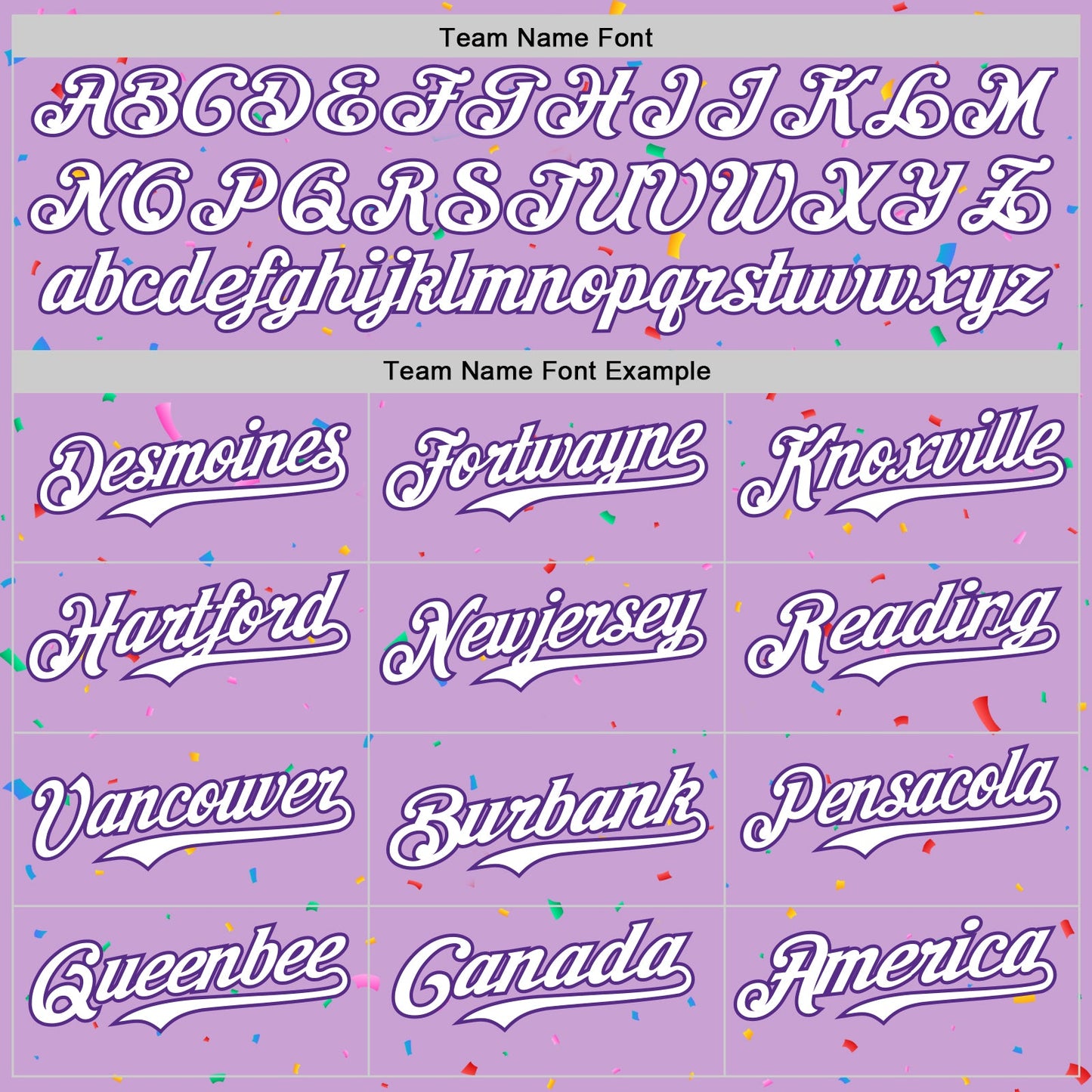 Custom Light Purple White-Purple 3D Pattern Design Confetti Colorful Speckle Authentic Baseball Jersey
