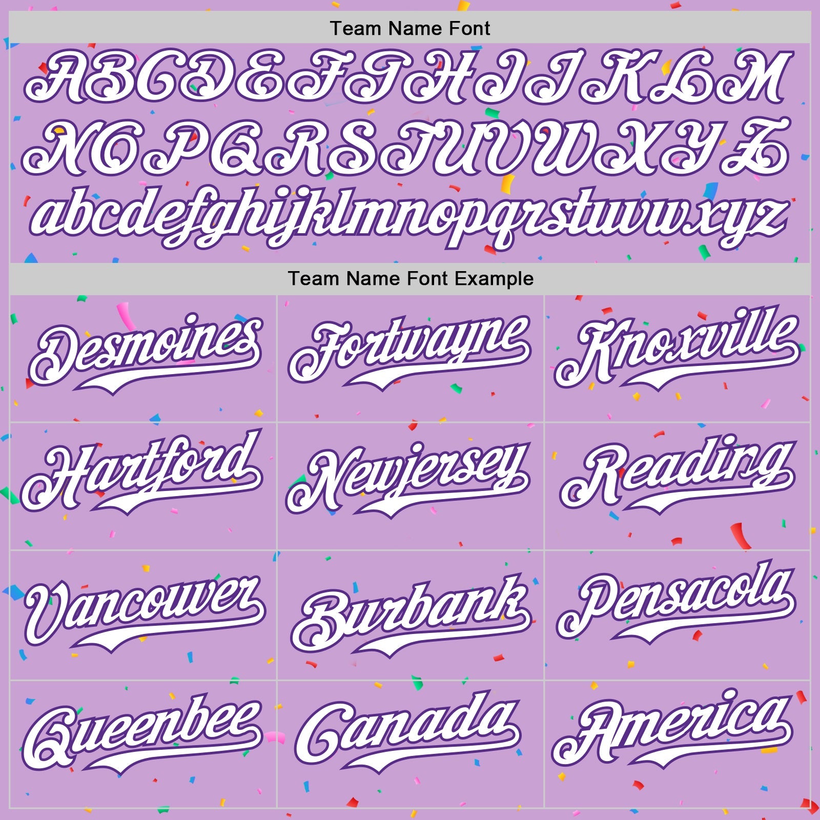Custom Light Purple White-Purple 3D Pattern Design Confetti Colorful Speckle Authentic Baseball Jersey