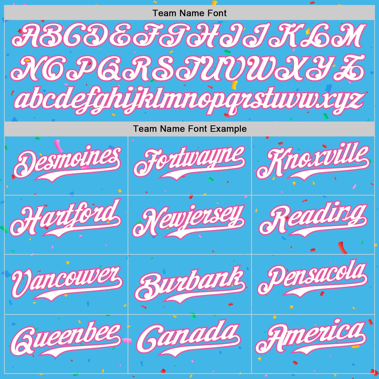 Custom Sky Blue White-Pink 3D Pattern Design Confetti Colorful Speckle Authentic Baseball Jersey