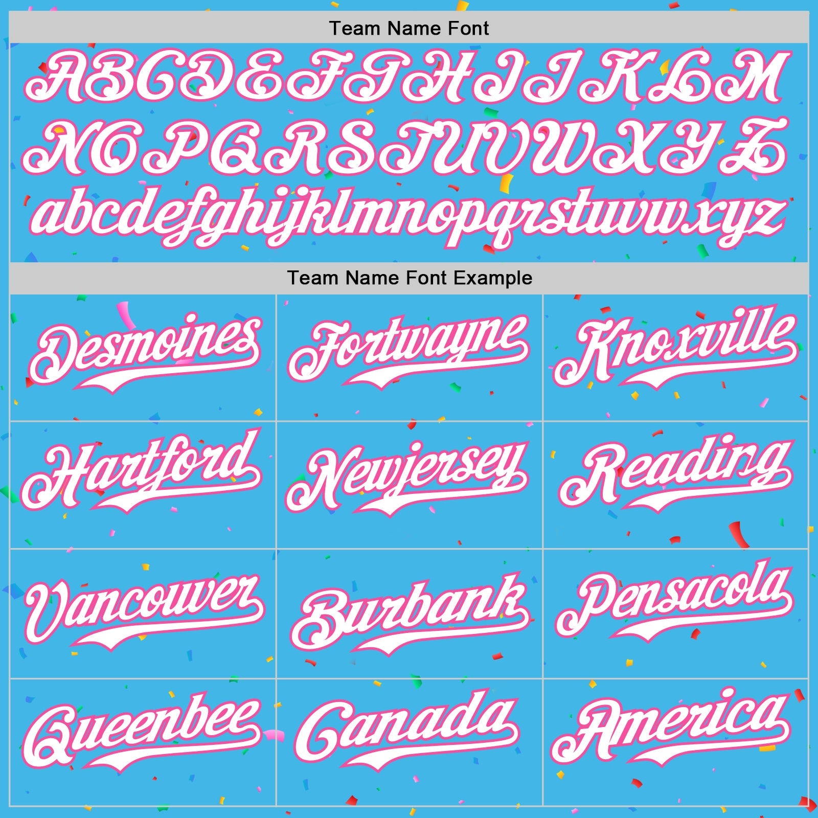 Custom Sky Blue White-Pink 3D Pattern Design Confetti Colorful Speckle Authentic Baseball Jersey