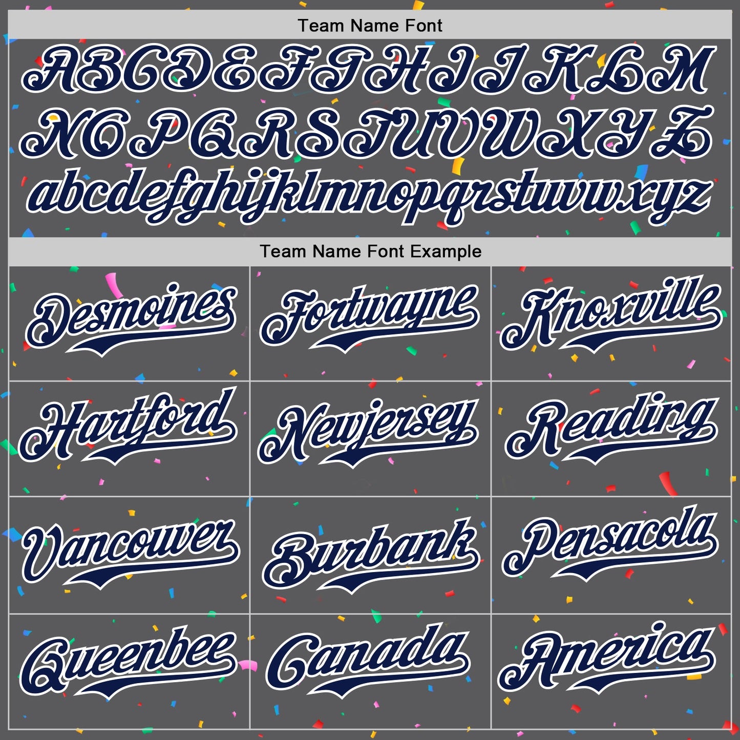 Custom Steel Gray Navy-White 3D Pattern Design Confetti Colorful Speckle Authentic Baseball Jersey