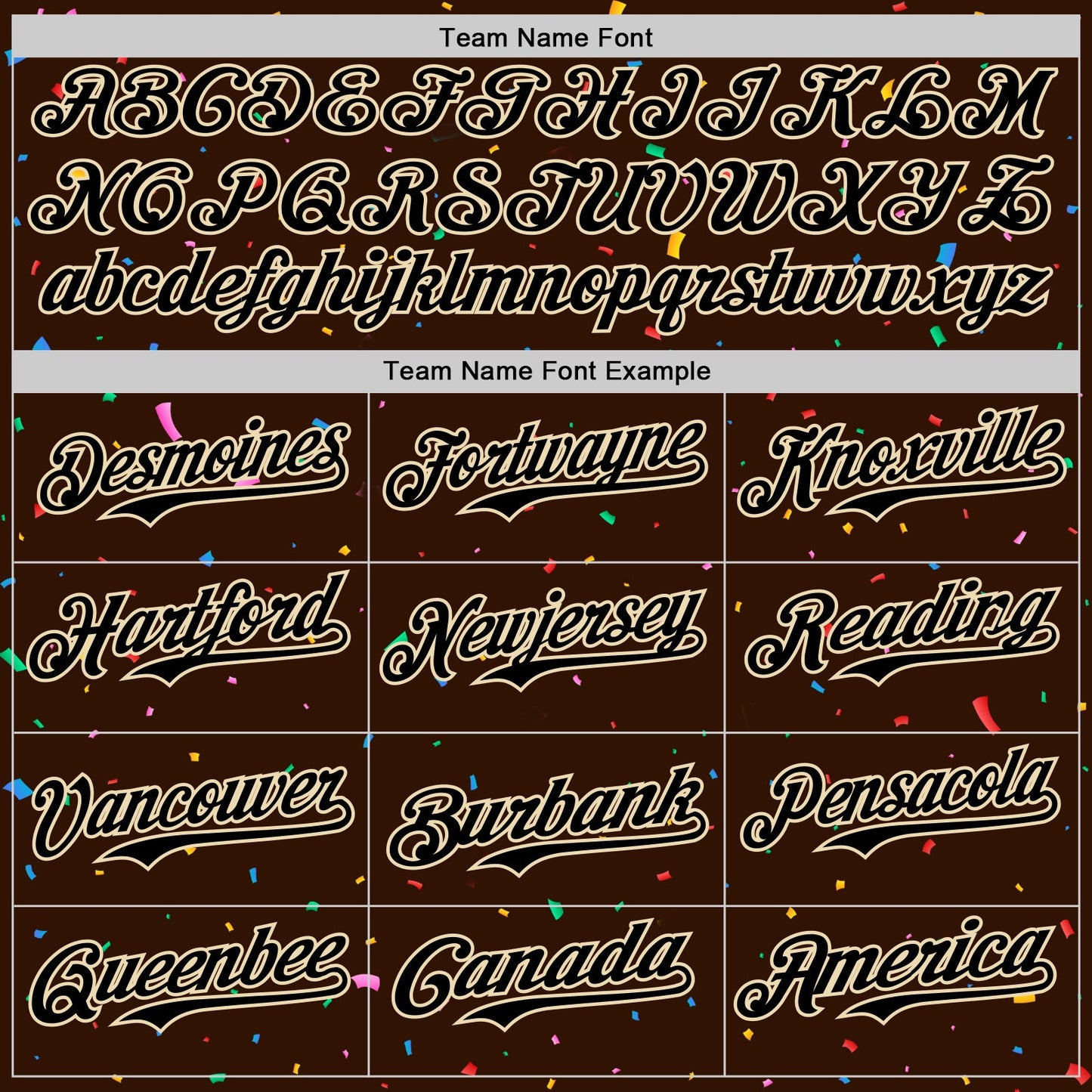 Custom Brown Black-Cream 3D Pattern Design Confetti Colorful Speckle Authentic Baseball Jersey