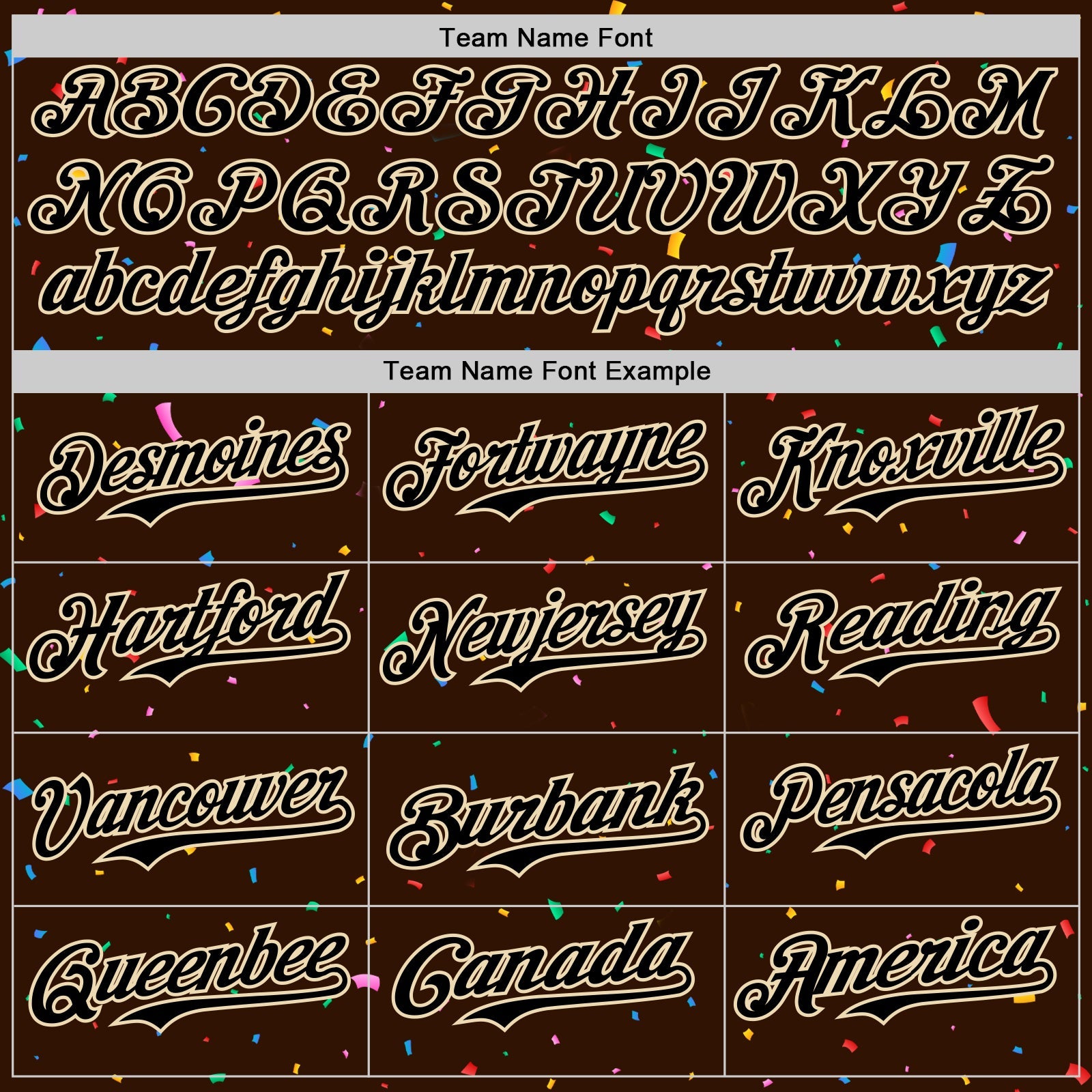 Custom Brown Black-Cream 3D Pattern Design Confetti Colorful Speckle Authentic Baseball Jersey