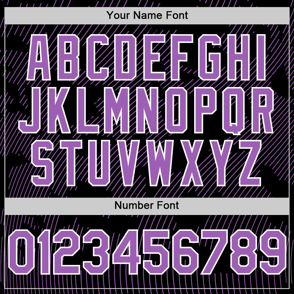 Custom Black Medium Purple-White Curve Lines Authentic Baseball Jersey