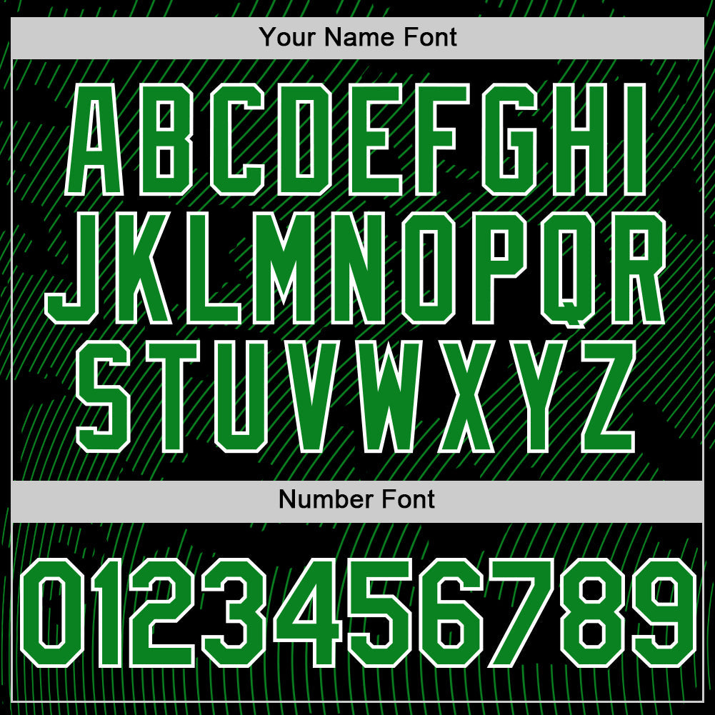 Custom Black Grass Green-White Curve Lines Authentic Baseball Jersey