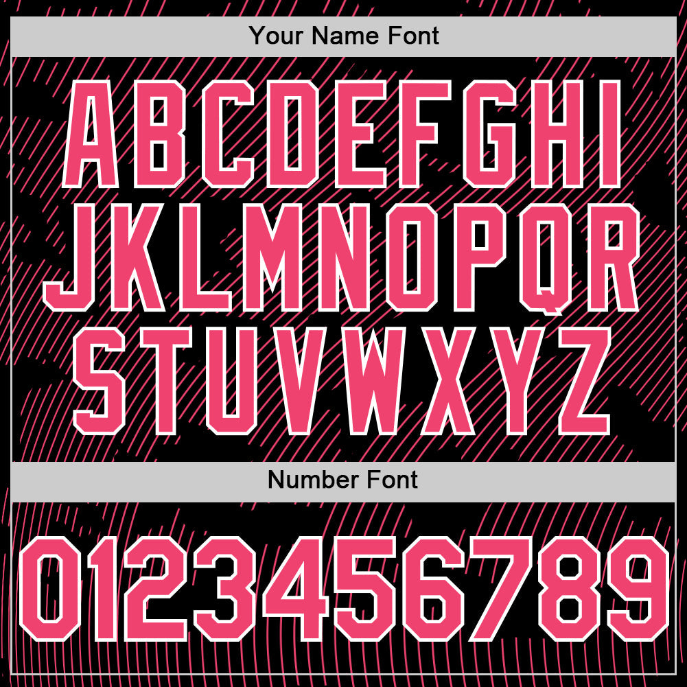Custom Black Neon Pink-White Curve Lines Authentic Baseball Jersey