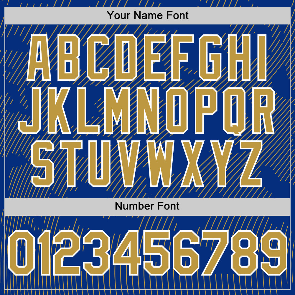 Custom Royal Old Gold-White Curve Lines Authentic Baseball Jersey