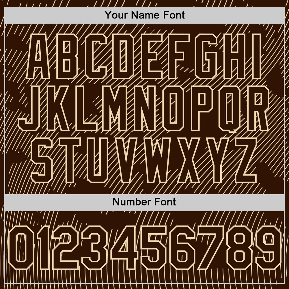 Custom Brown Cream Curve Lines Authentic Baseball Jersey