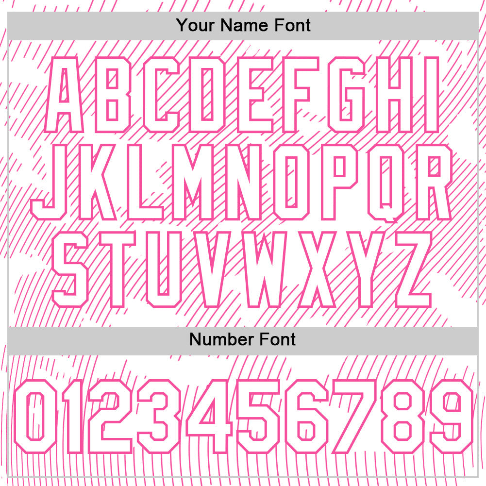 Custom White Pink Curve Lines Authentic Baseball Jersey