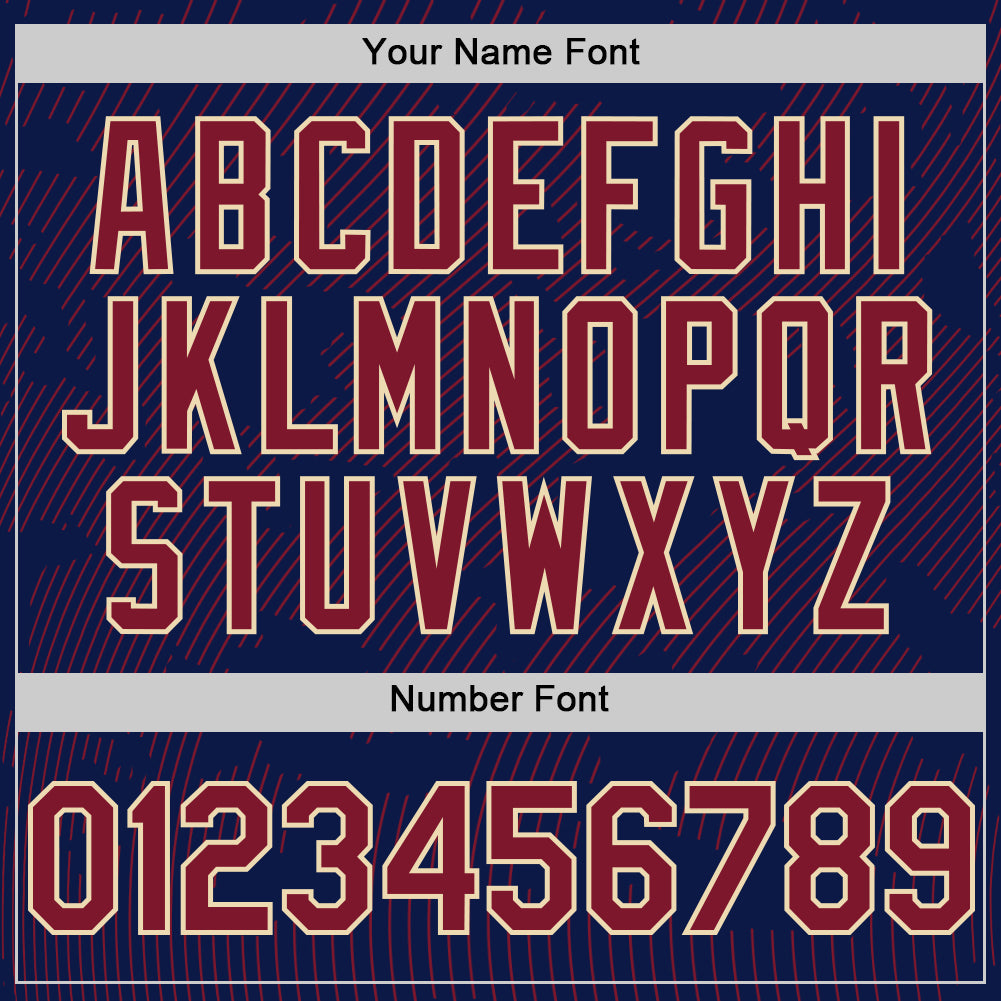 Custom Navy Crimson-Cream Curve Lines Authentic Baseball Jersey