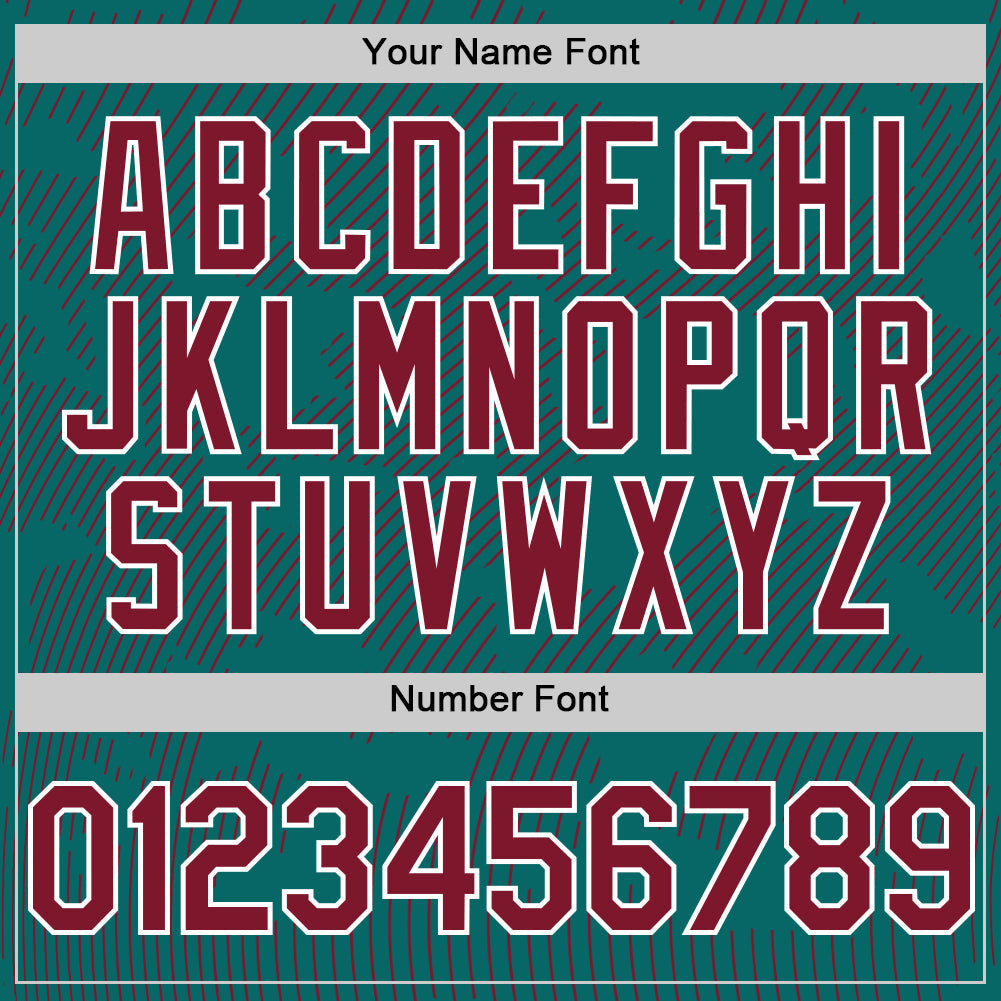 Custom Teal Crimson-White Curve Lines Authentic Baseball Jersey