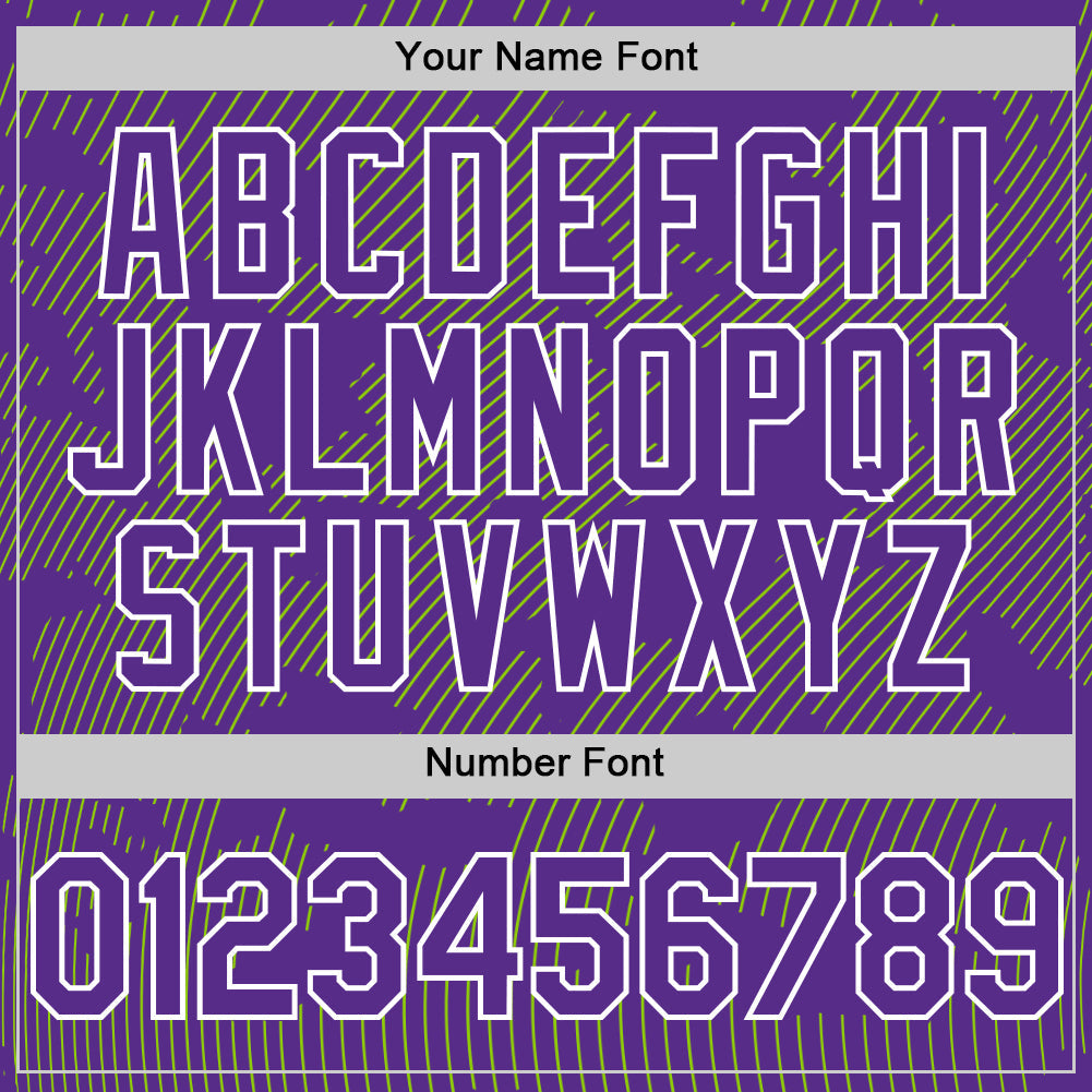 Custom Purple Neon Green-White Curve Lines Authentic Baseball Jersey