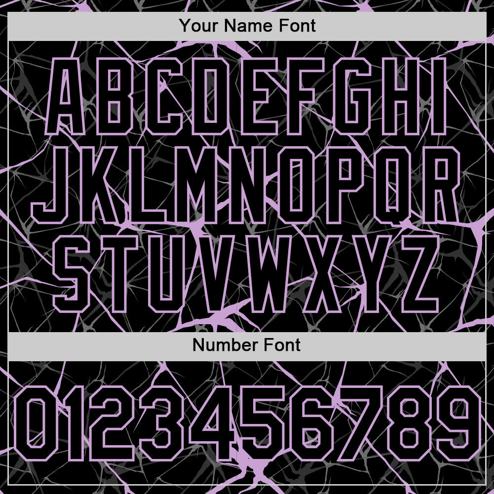 Custom Black Light Purple 3D Pattern Design Abstract Network Authentic Baseball Jersey