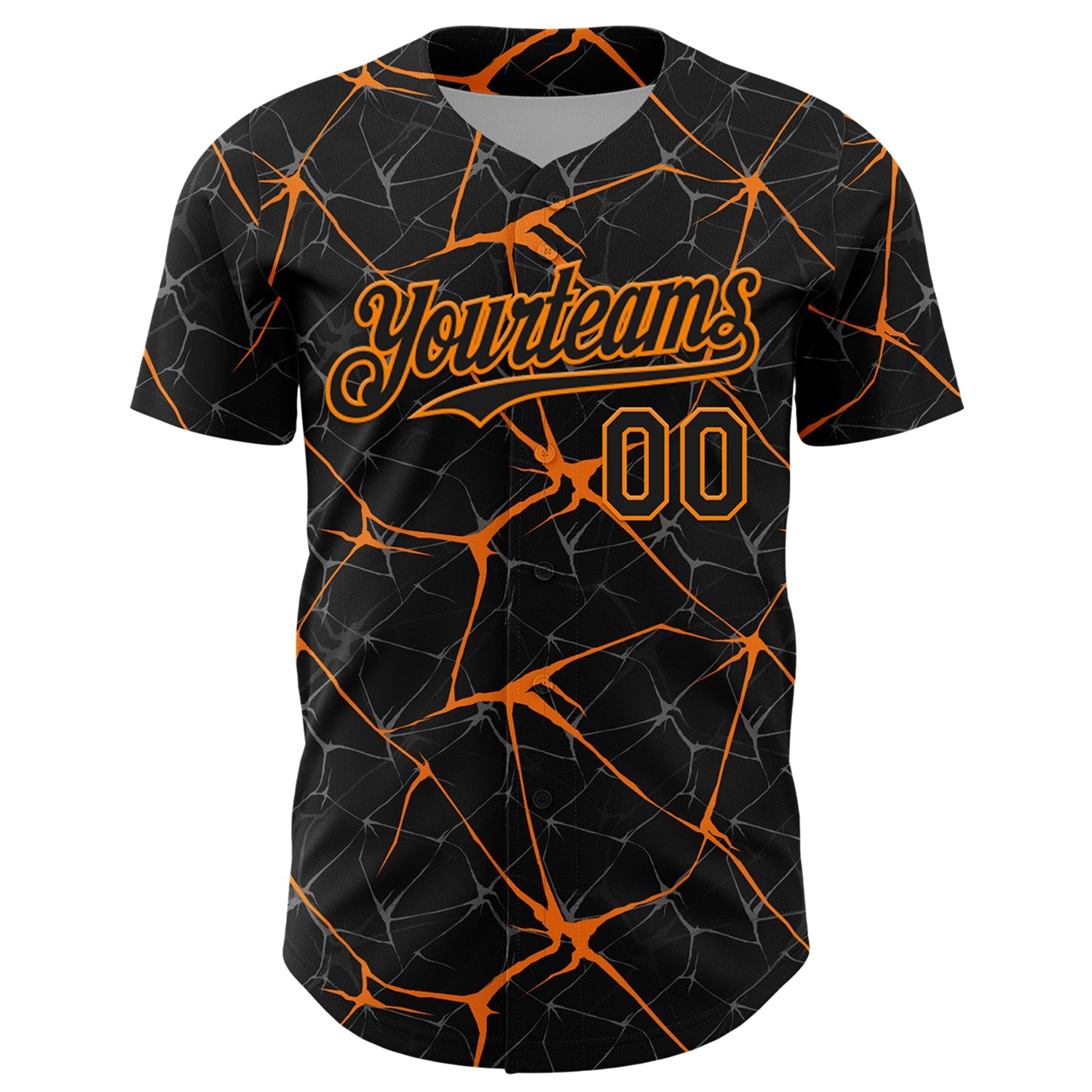 Custom Black Bay Orange 3D Pattern Design Abstract Network Authentic Baseball Jersey