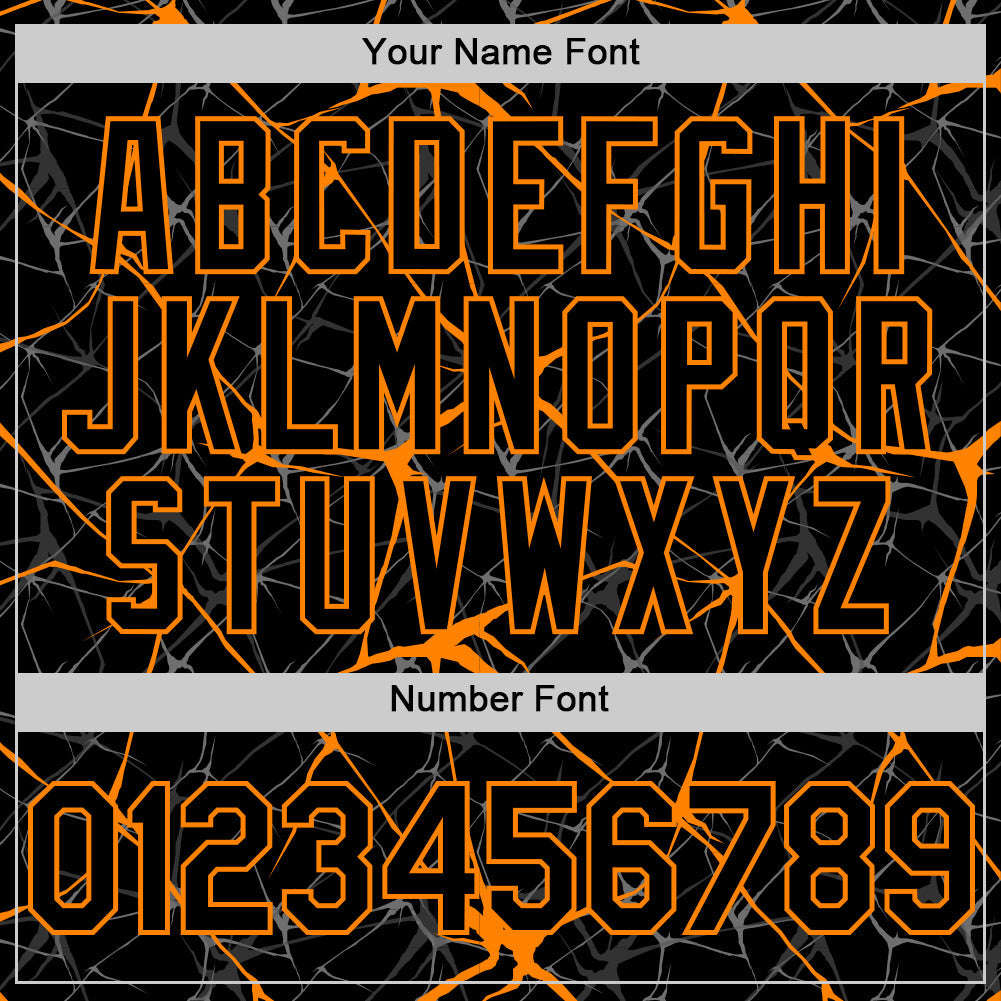 Custom Black Bay Orange 3D Pattern Design Abstract Network Authentic Baseball Jersey