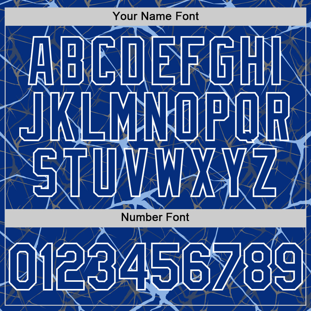 Custom Royal Light Blue-White 3D Pattern Design Abstract Network Authentic Baseball Jersey