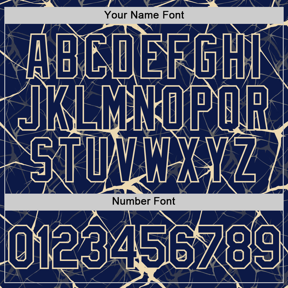 Custom Navy Cream 3D Pattern Design Abstract Network Authentic Baseball Jersey
